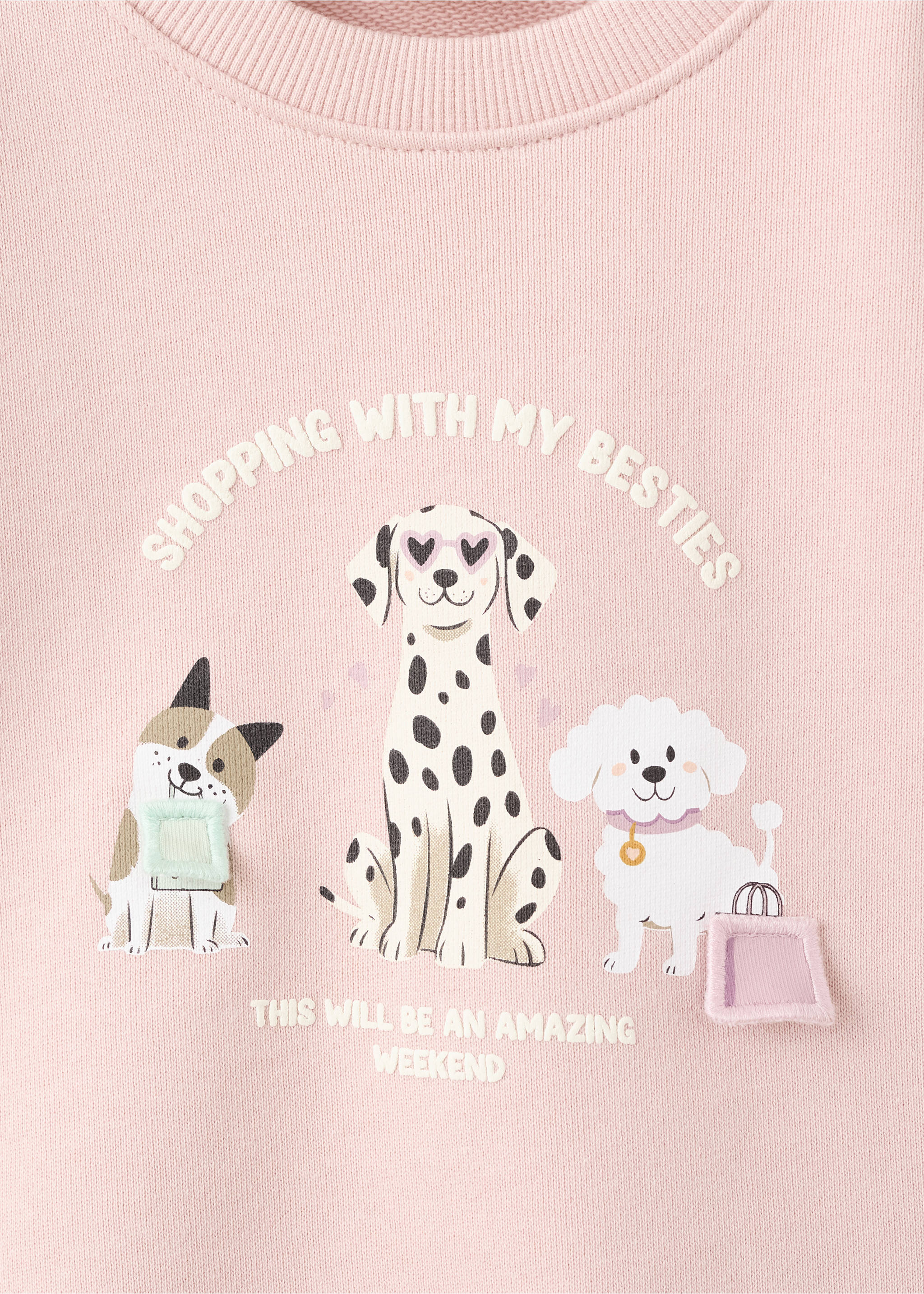 Hanorac cu animale imprimate - Detaliu al articolului 8, Roz. Ref: 27083711-00.