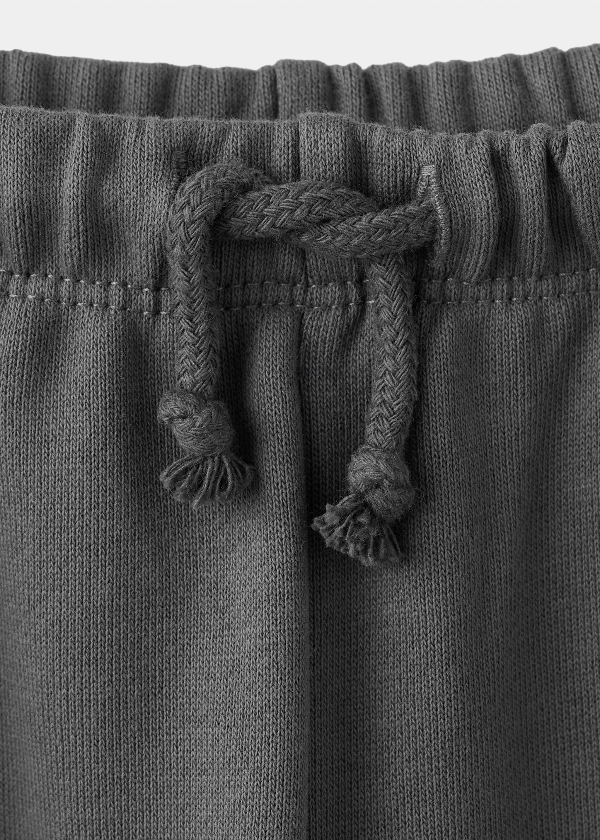 Cotton drawstring joggers - Details of the article 8, Charcoal. Ref: 27083712-00.