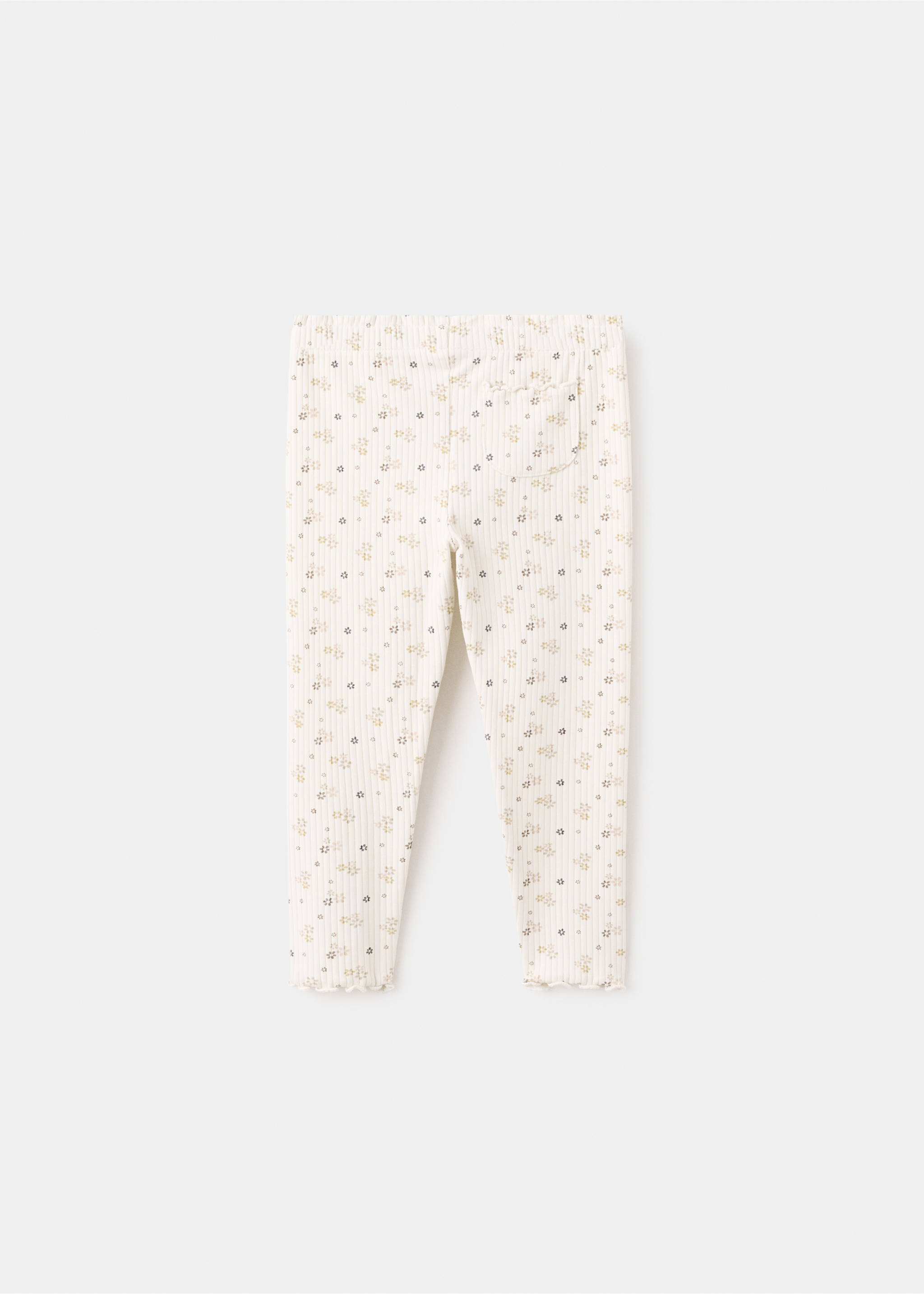 Leggings canalé flores - Reverso del artículo, Crudo. Ref: 27083714-00.