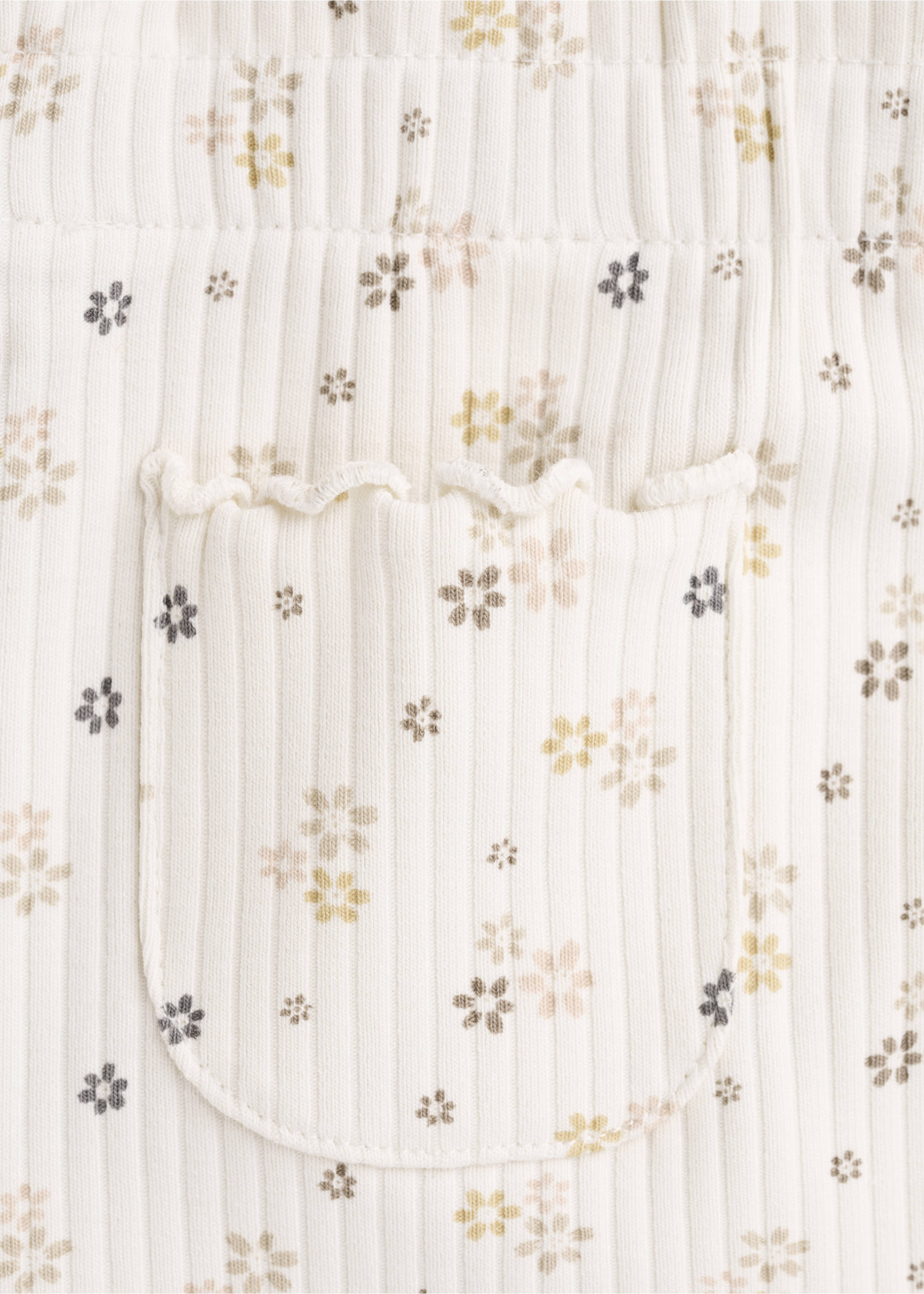 Leggings canalé flores - Detalle del artículo 0, Crudo. Ref: 27083714-00.