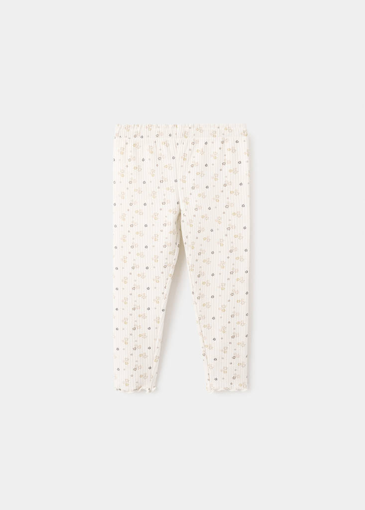 Leggings canalé flores