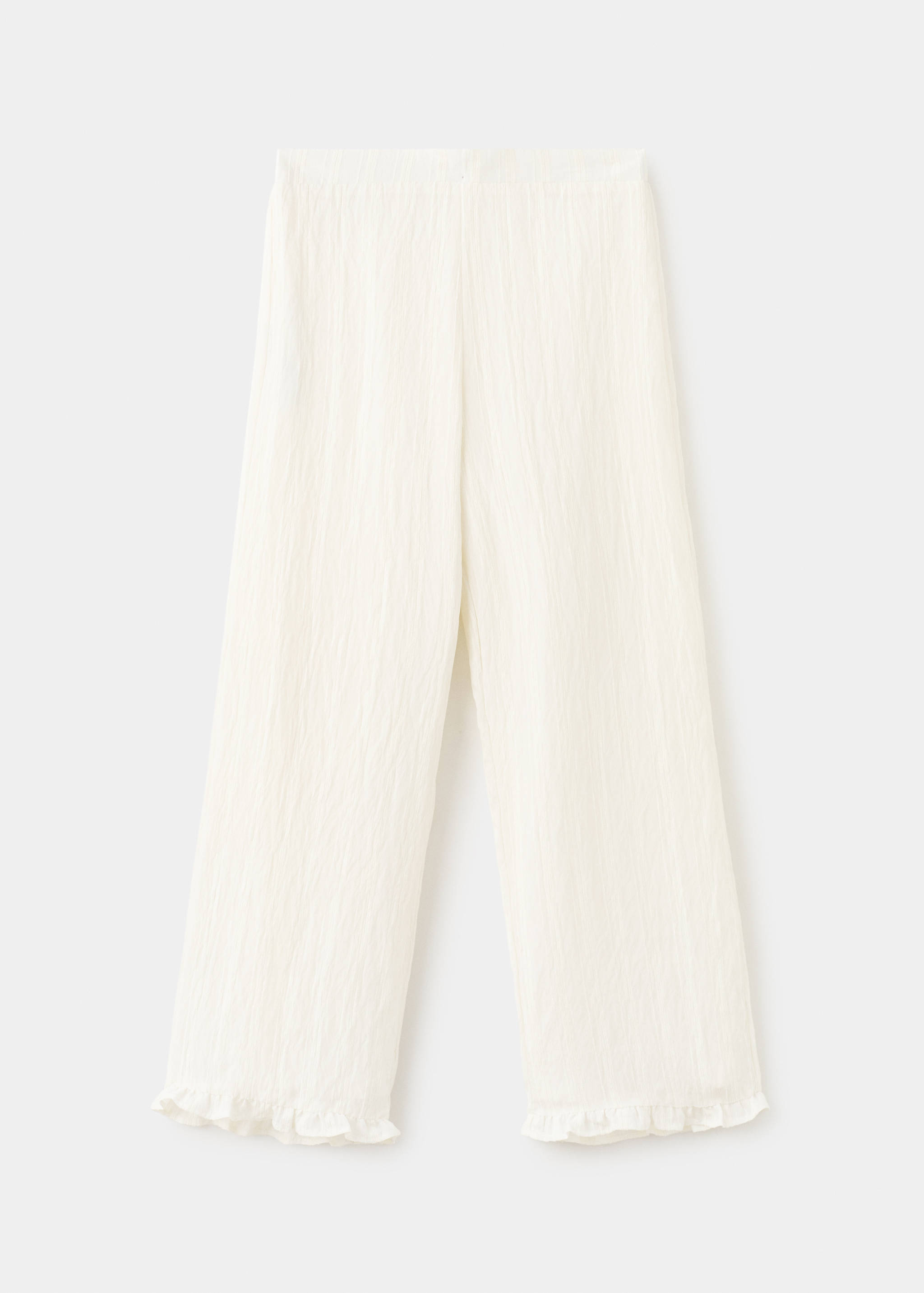 荷叶边纹理长裤 - null