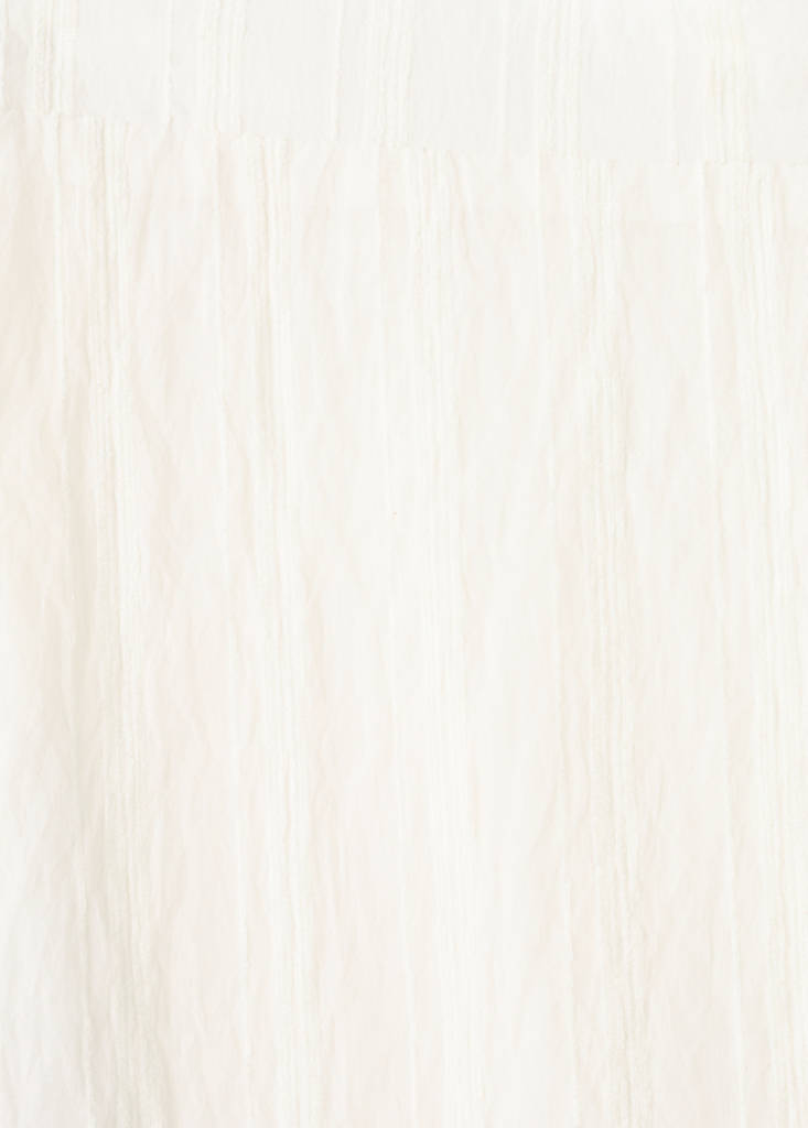 Textured trousers with ruffled hem — Ecru