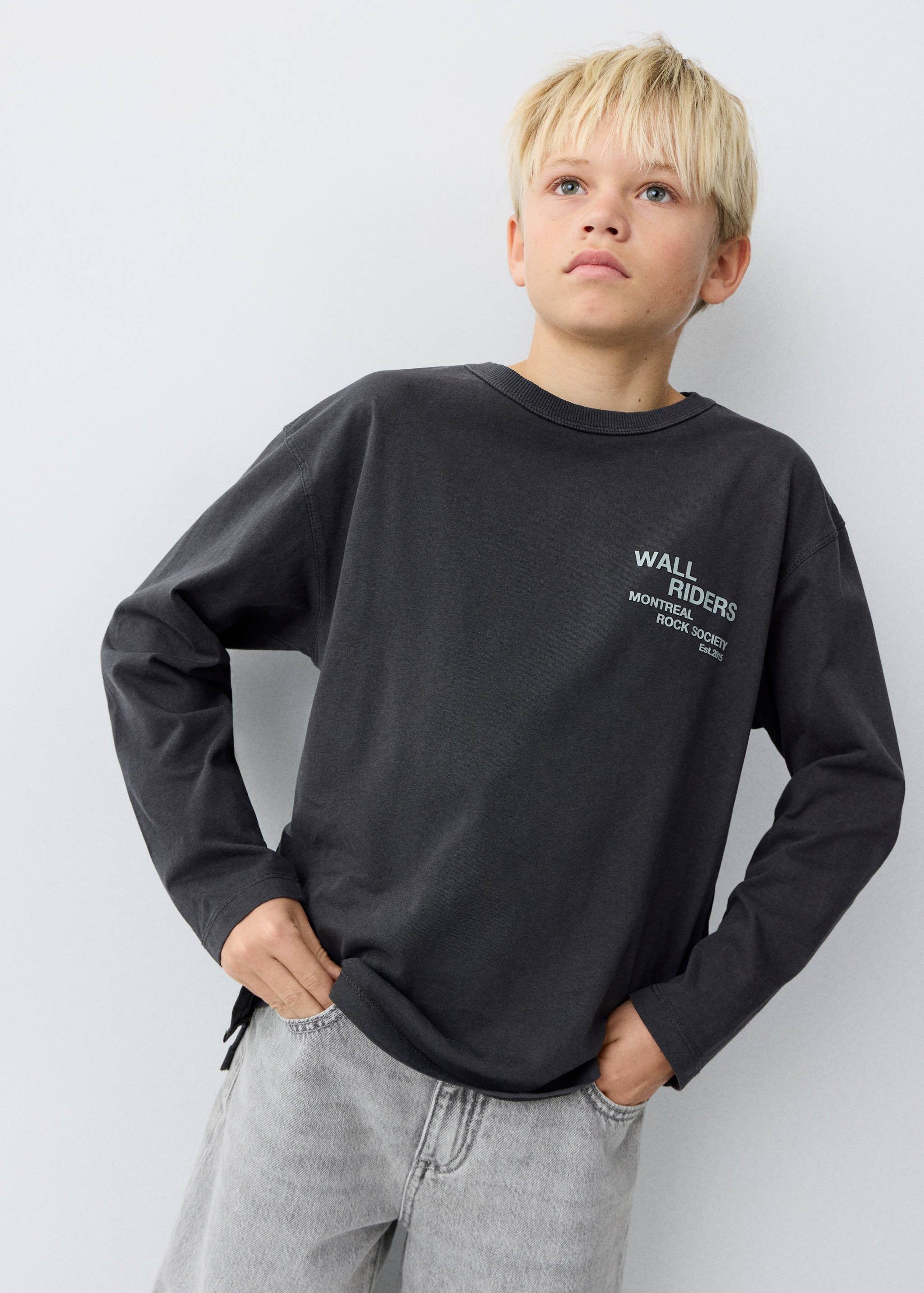 Text cotton T-shirt - Medium plane