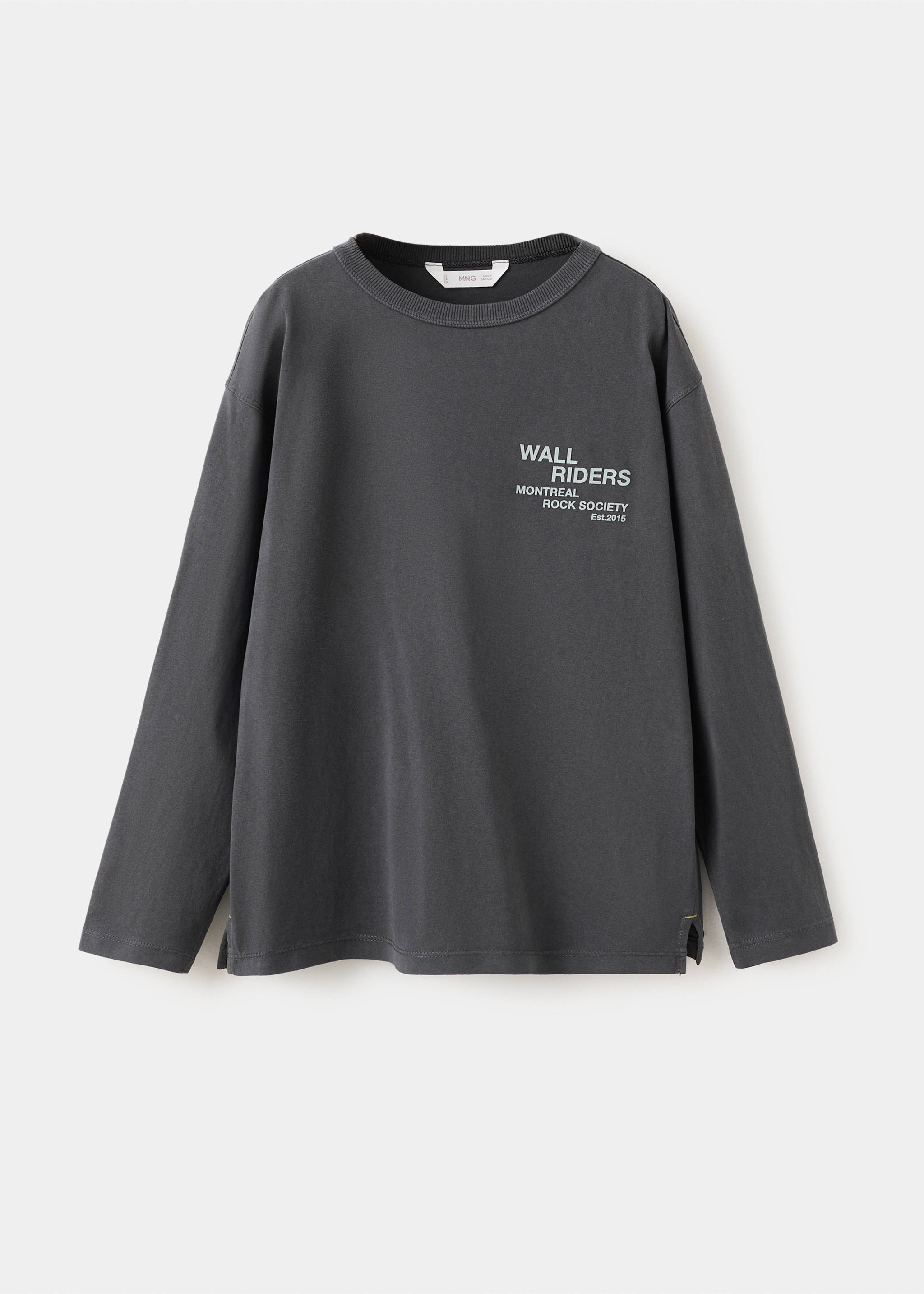 Text cotton T-shirt - Article without model, Charcoal. Ref: 27083716-00.