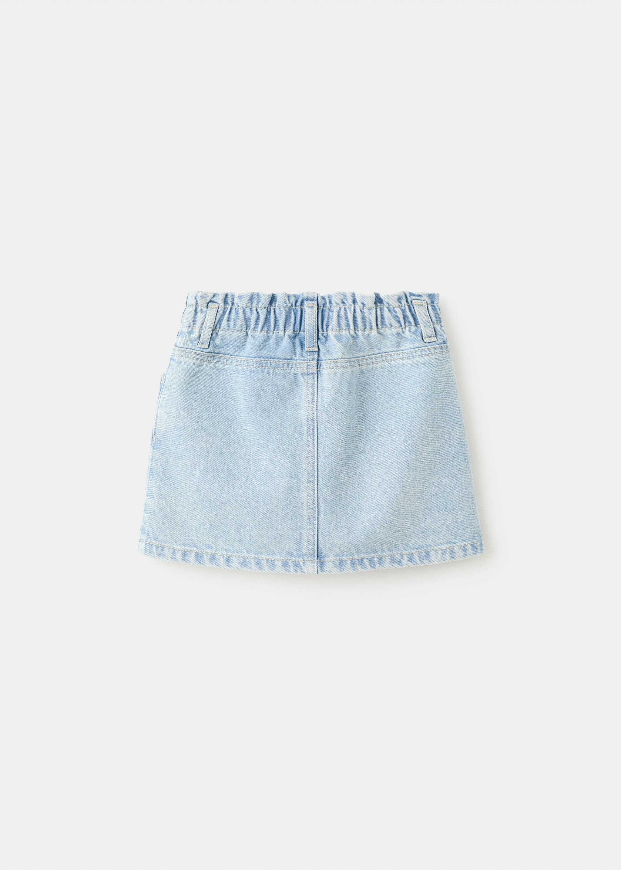 Falda vaquera paperbag - Reverso del artículo, Azul claro. Ref: 27083723-00.