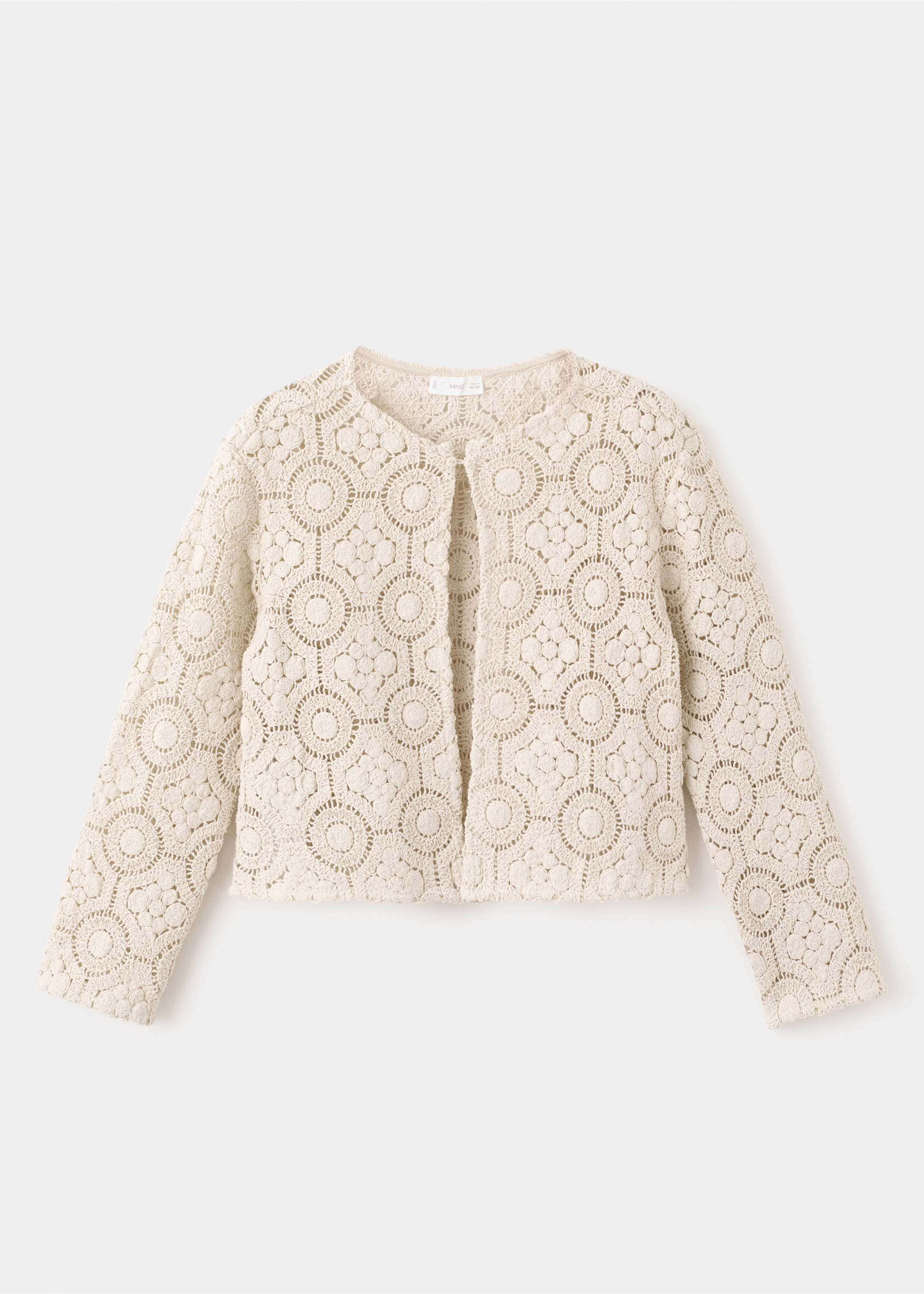 Openwork knit cardigan - Article without model, Sand. Ref: 27083733-00.