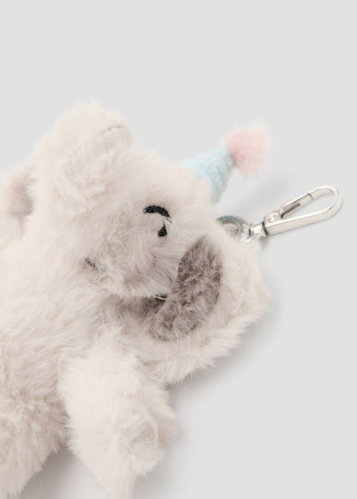 Schlüsselanhänger Elefant Pelz — Grau