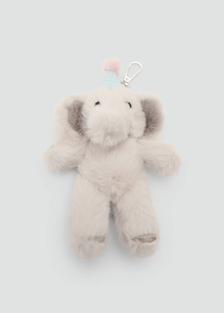 Schlüsselanhänger Elefant Pelz — Grau