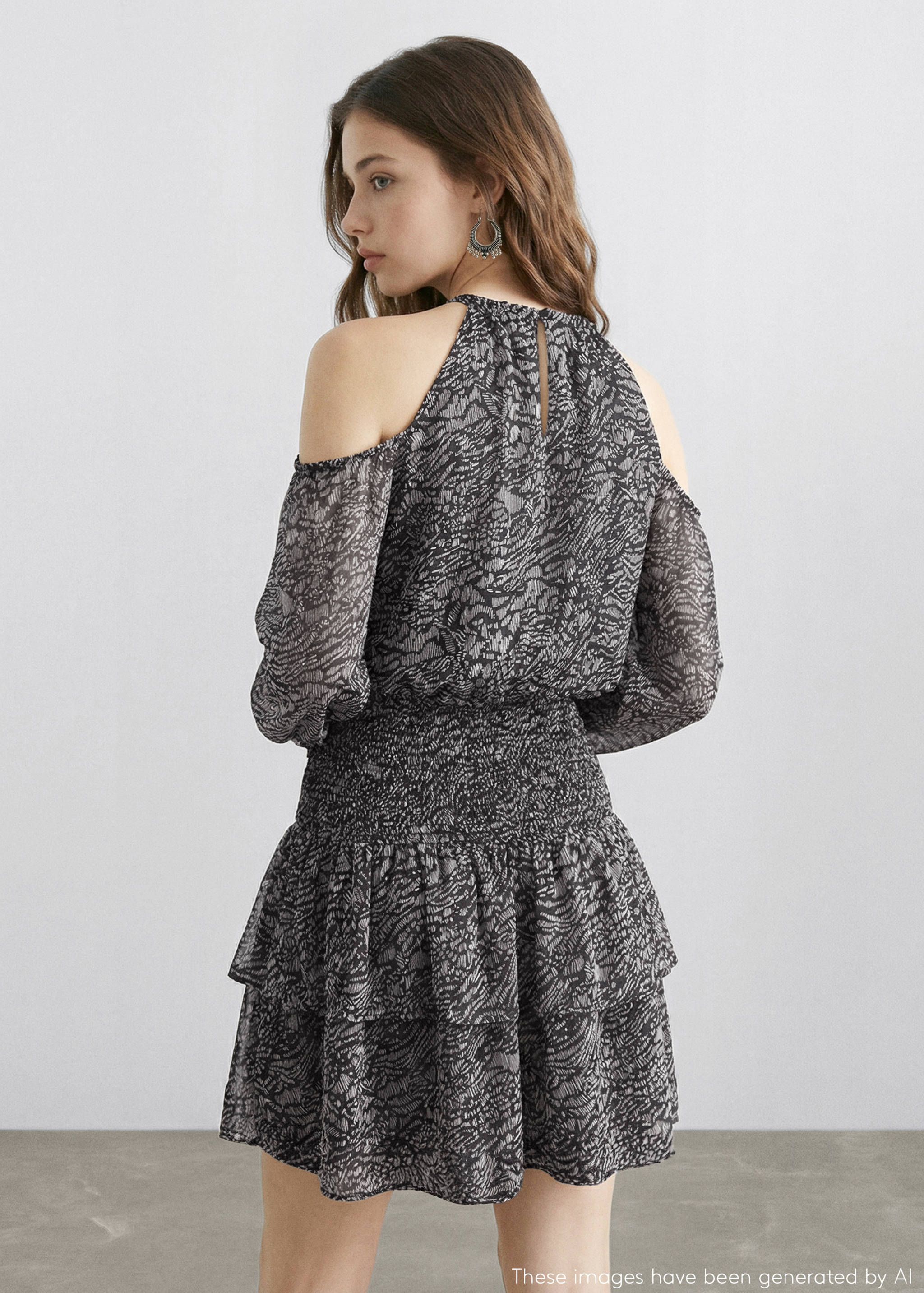 Cut-out frill dress - Reverse of the article