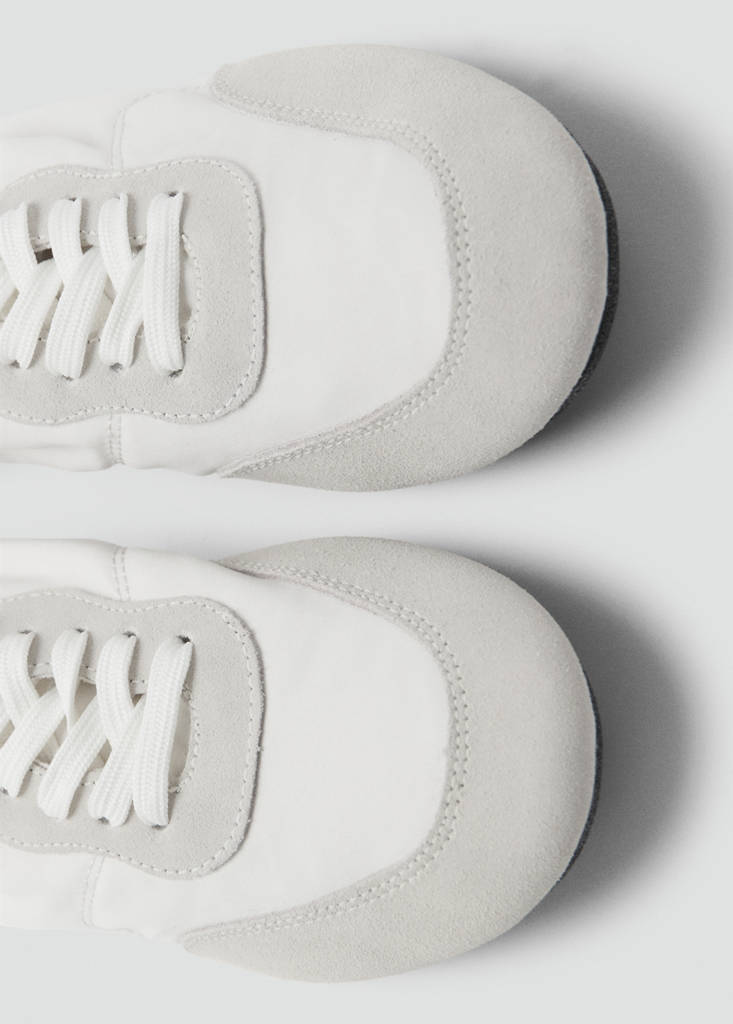Lace-up leather sneakers — White