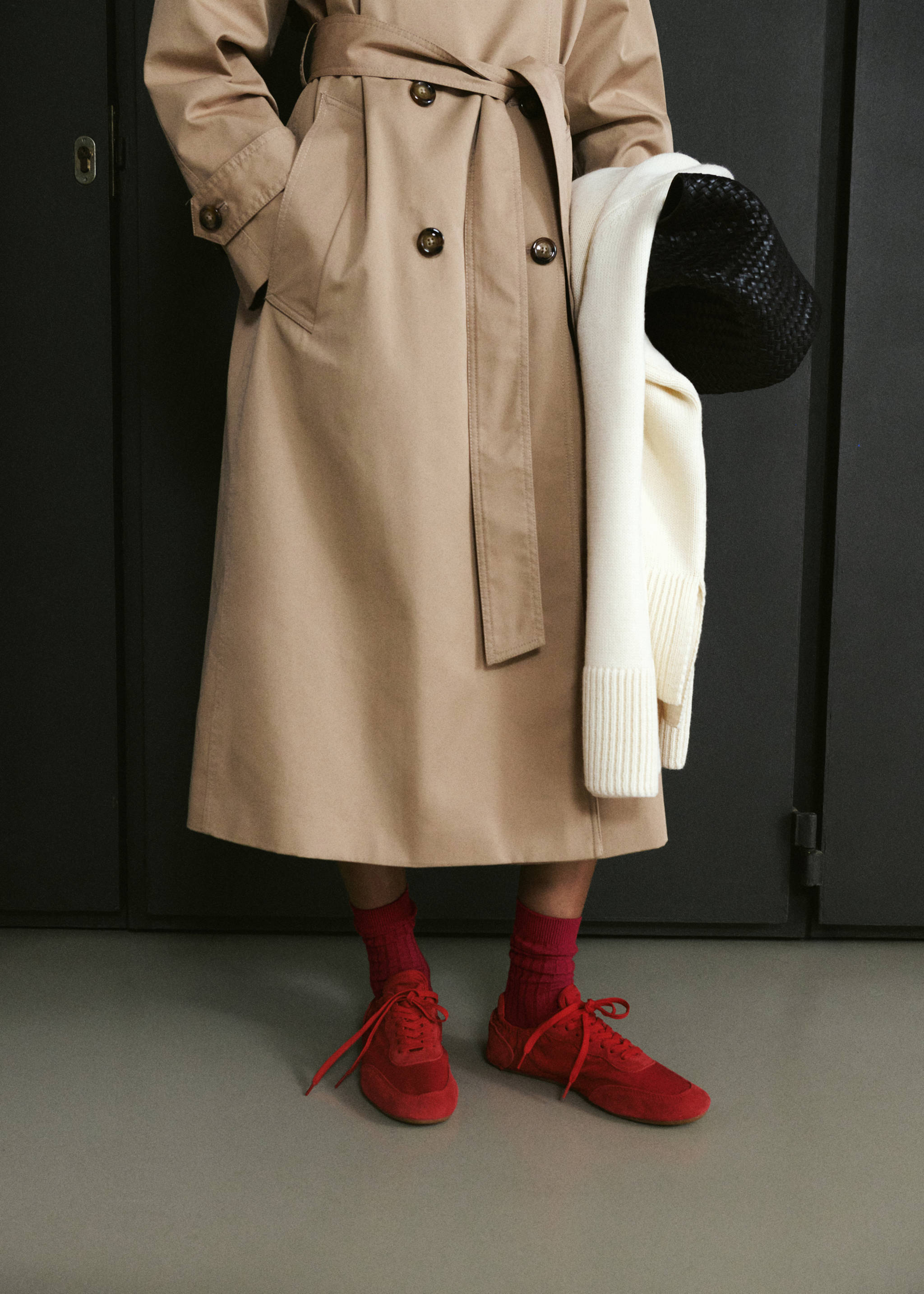 Lace-up leather sneakers - General plane