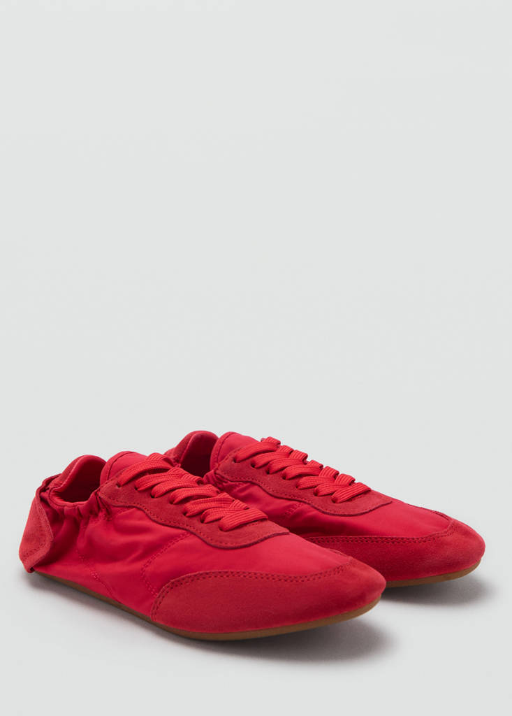 Lace-up leather sneakers — Red