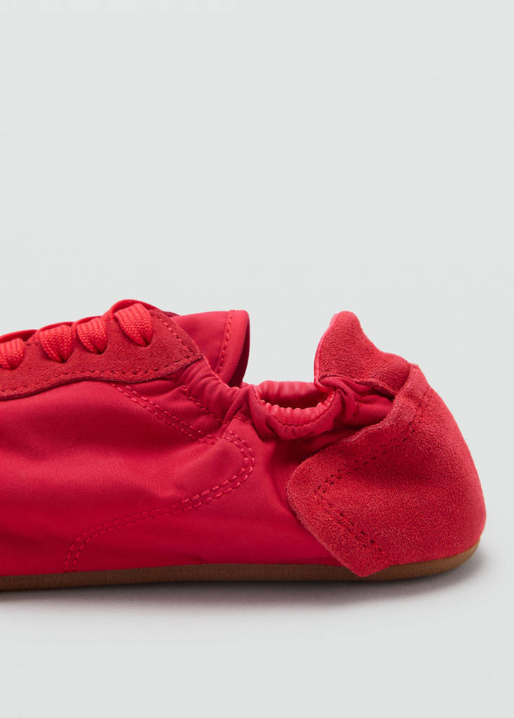 Lace-up leather sneakers — Red