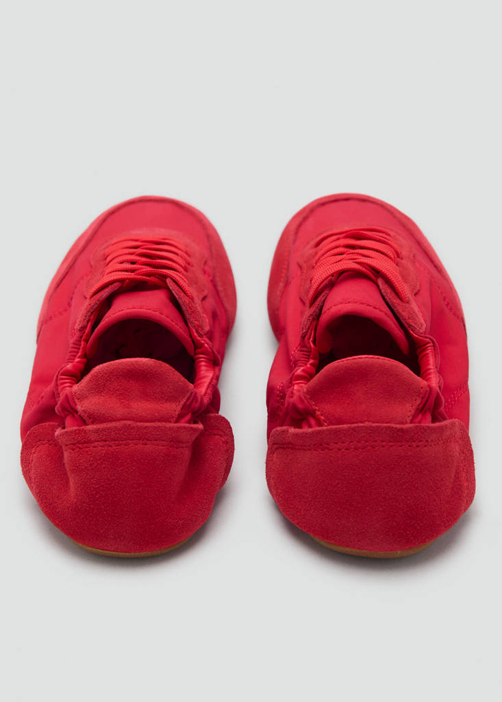 Lace-up leather sneakers — Red