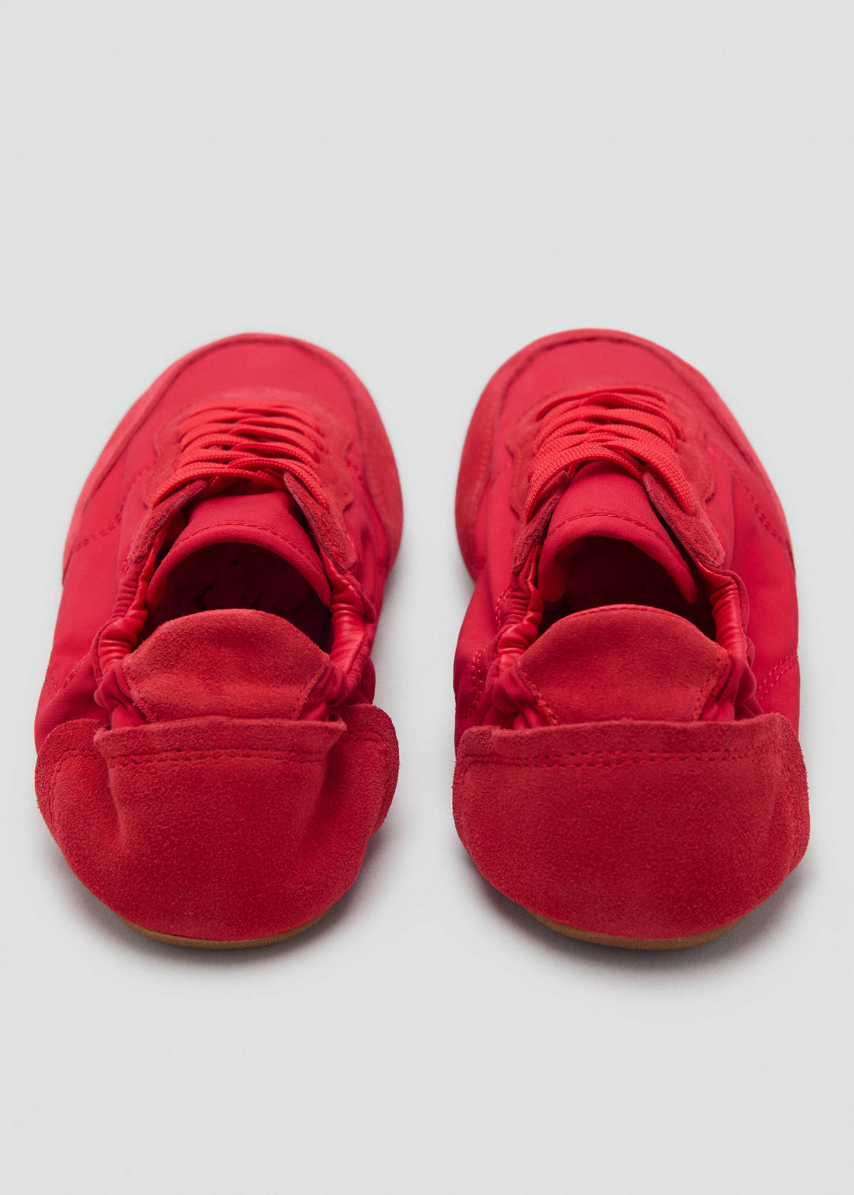 Lace-up leather sneakers — Red