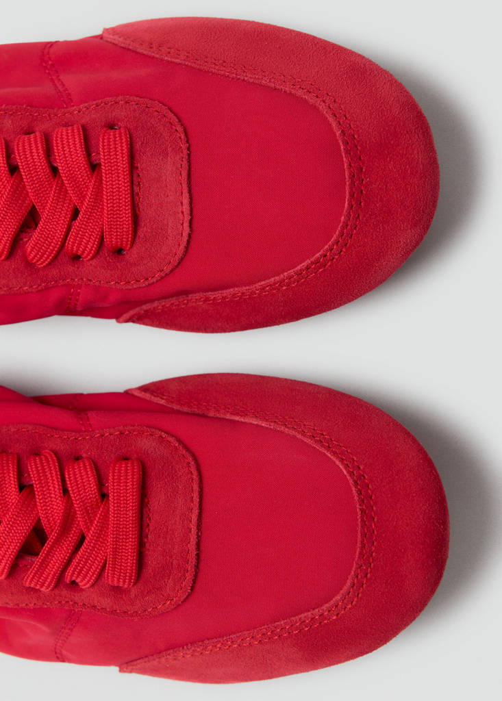Lace-up leather sneakers — Red