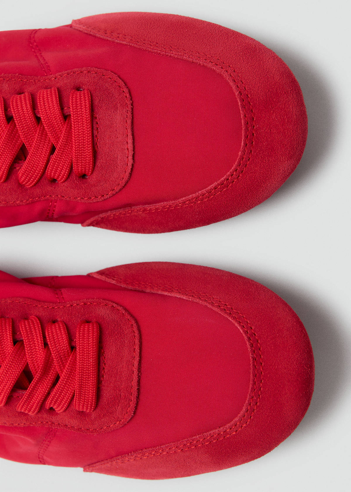 Lace-up leather sneakers — Red