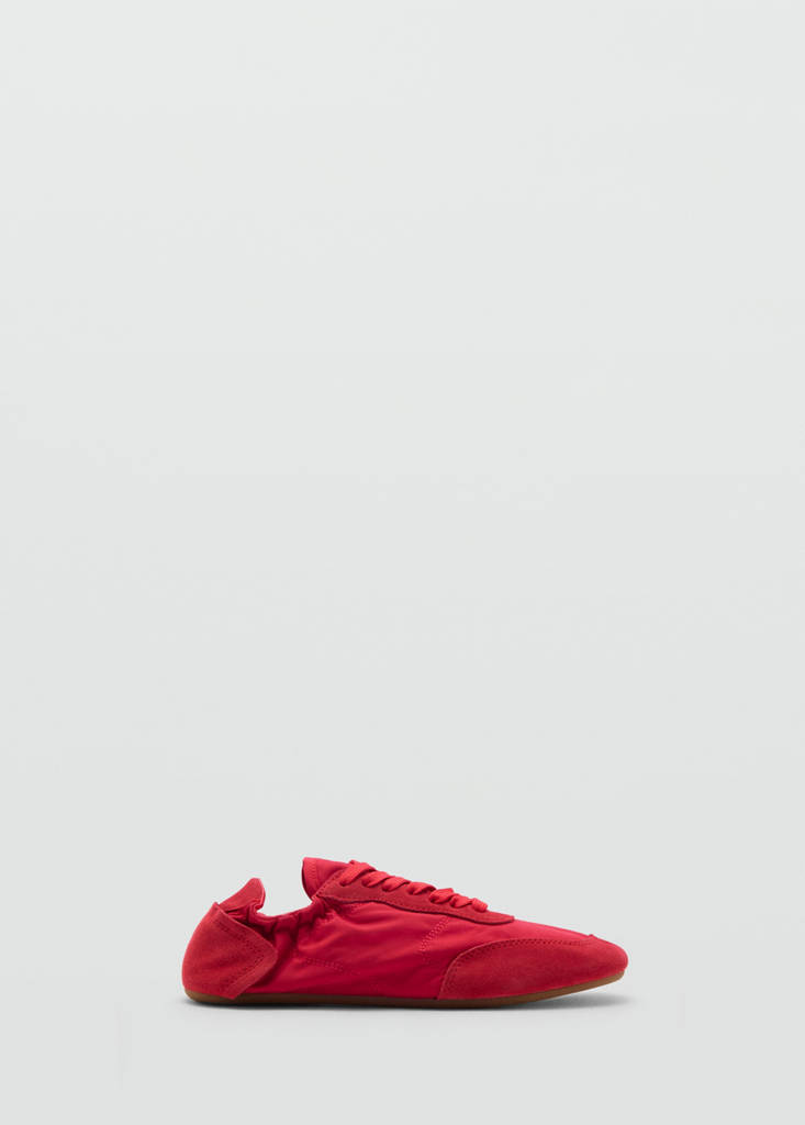 Lace-up leather sneakers — Red