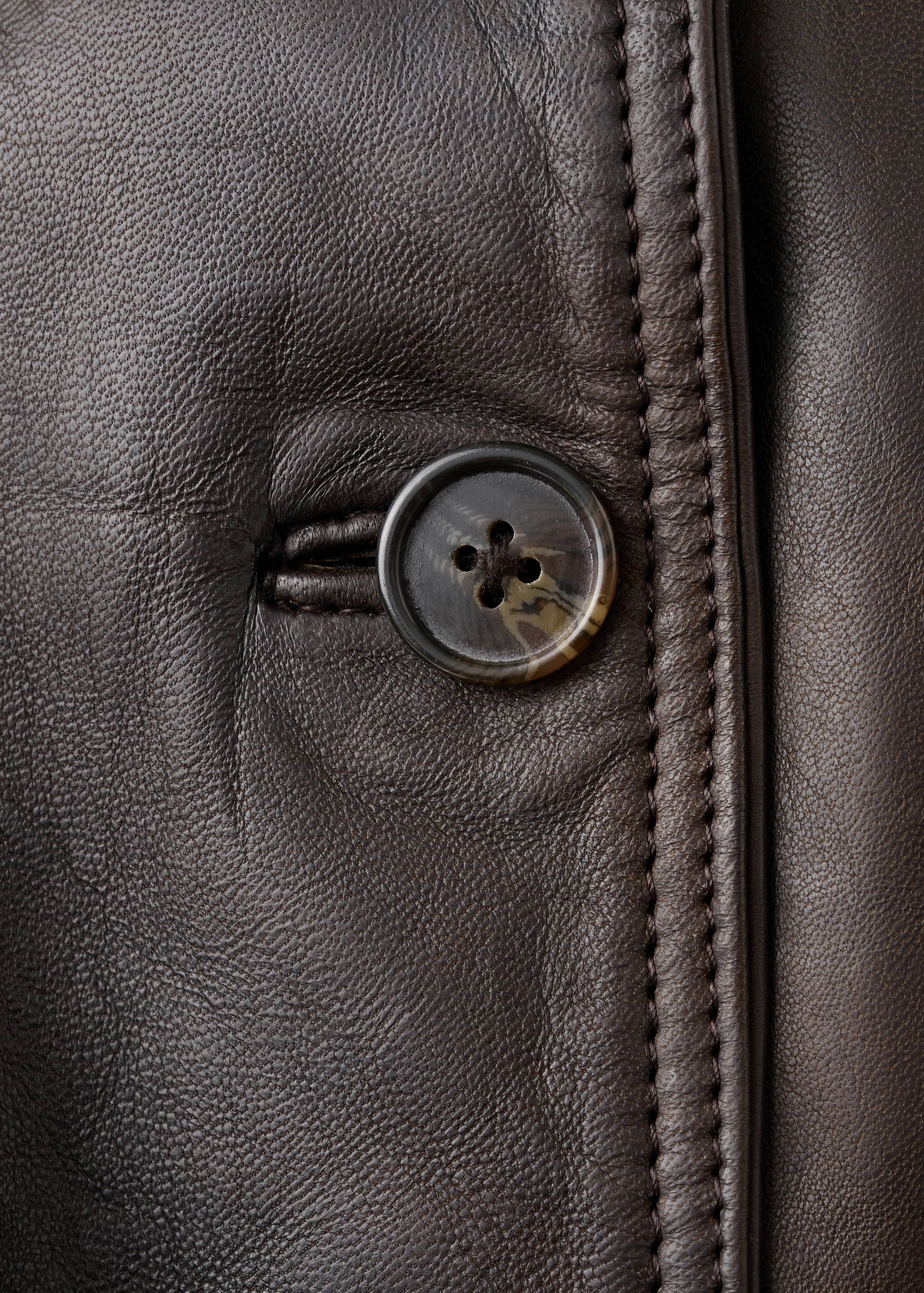 High-neck leather biker jacket - Details of the article 8
