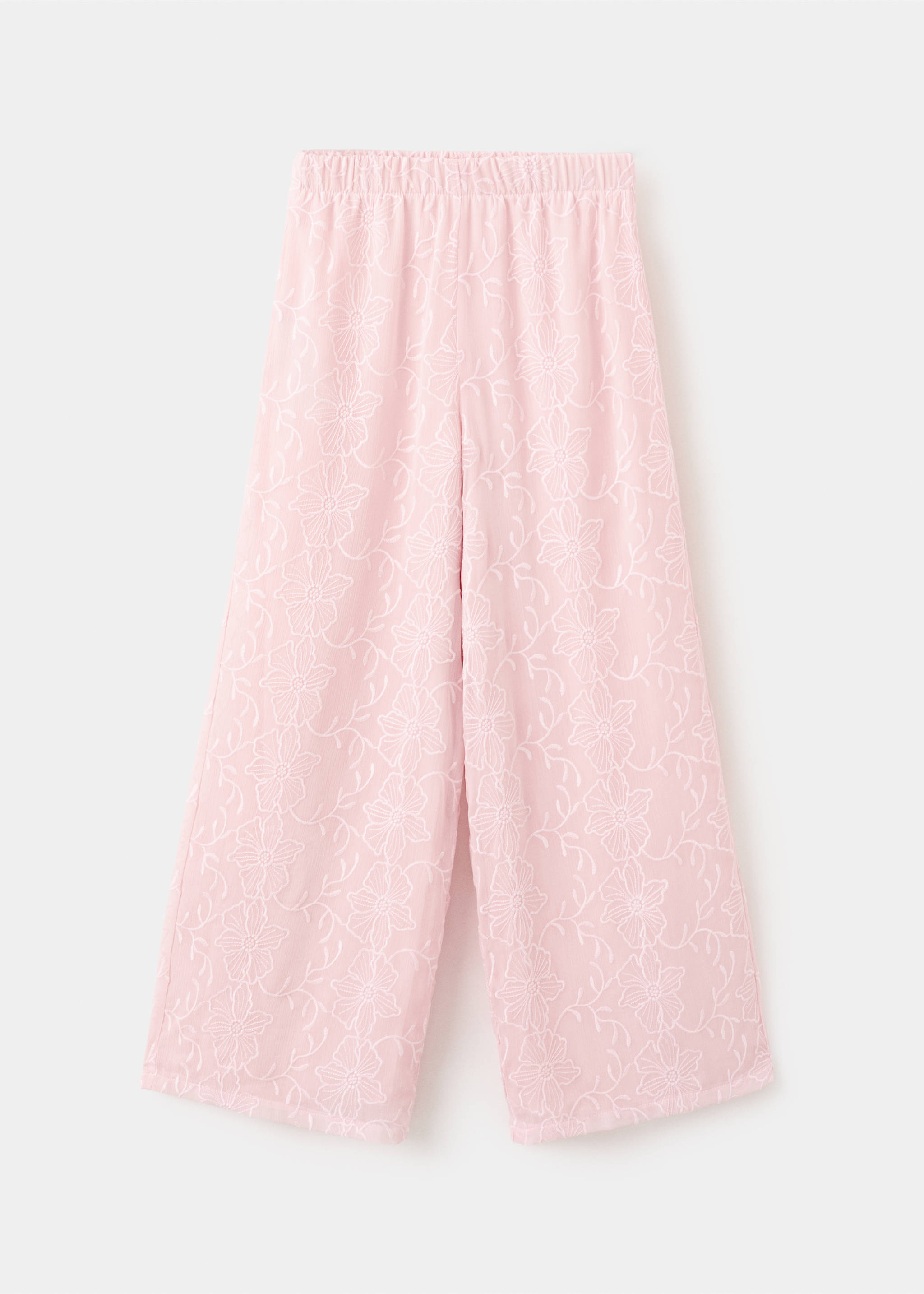 Embroidered fluid trousers - Article without model, Pink. Ref: 27084045-00.