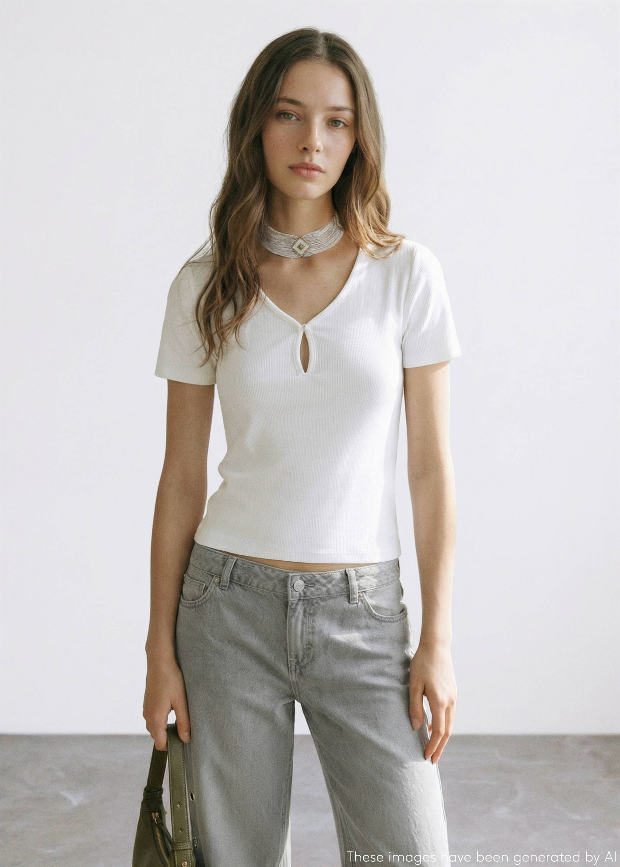 Short sleeve knitted t-shirt - Medium plane