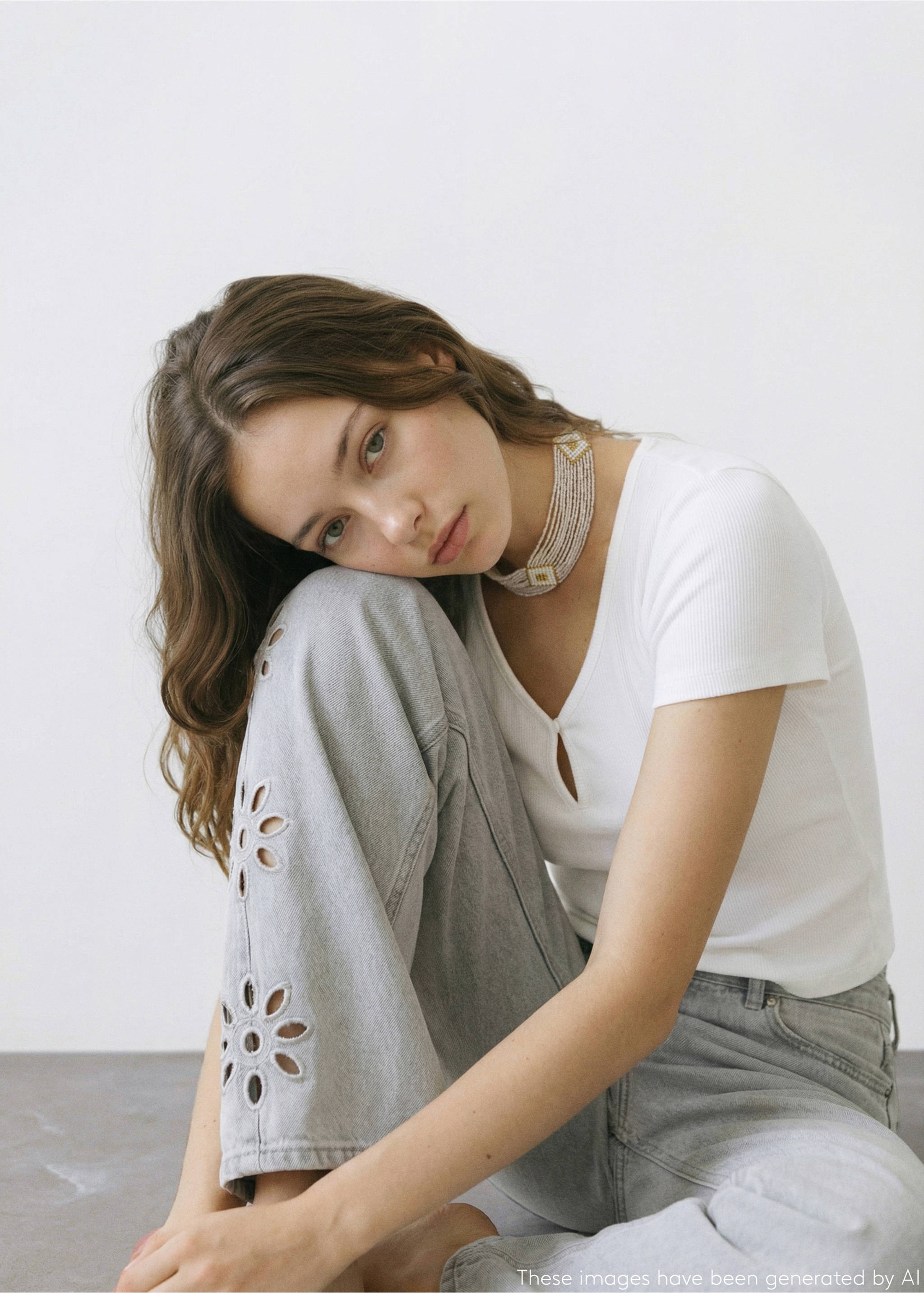 Short sleeve knitted t-shirt - Details of the article 2, Off White. Ref: 27084046-00.