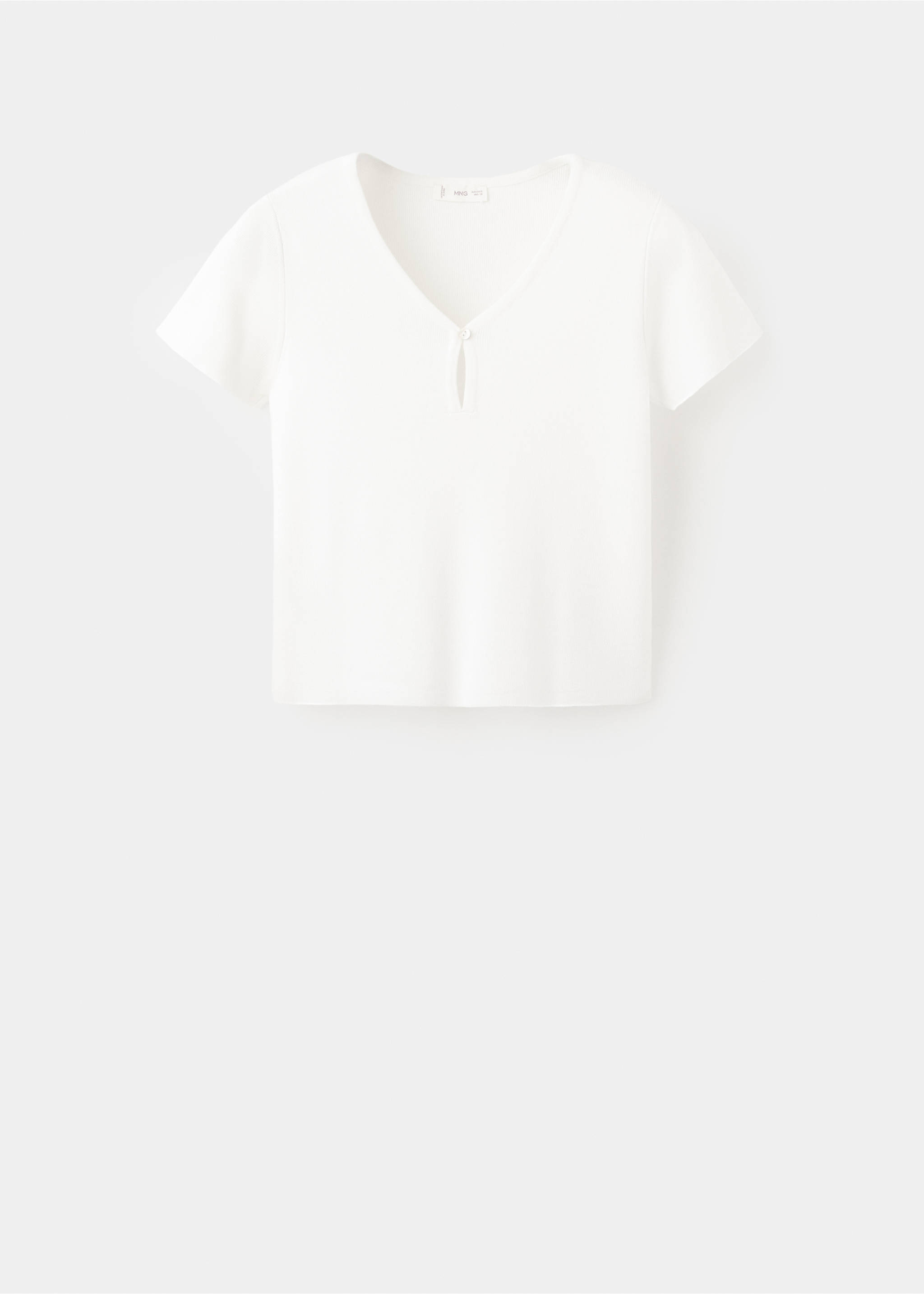 Short sleeve knitted t-shirt - Article without model, Off White. Ref: 27084046-00.