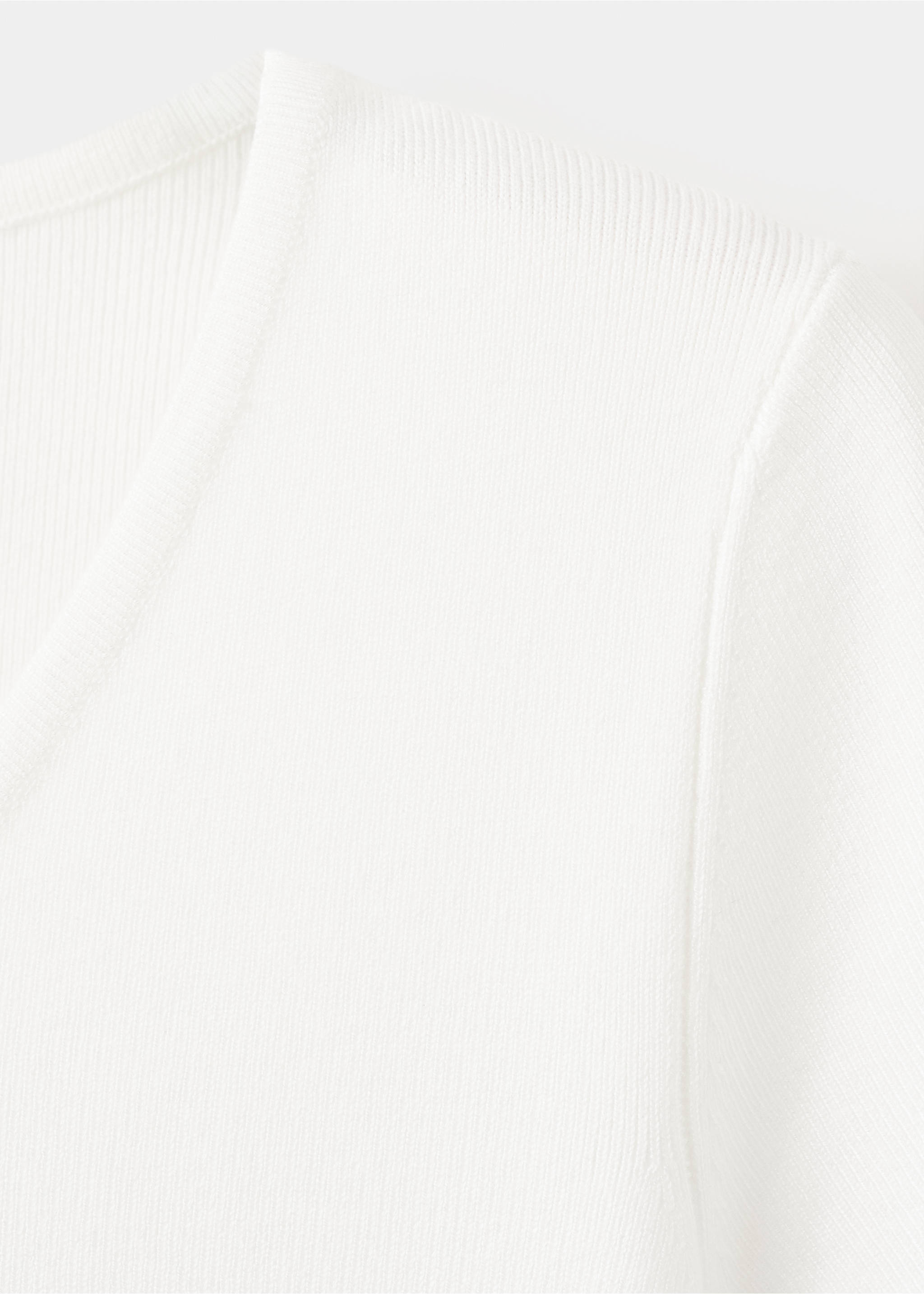Short sleeve knitted t-shirt - Details of the article 0, Off White. Ref: 27084046-00.