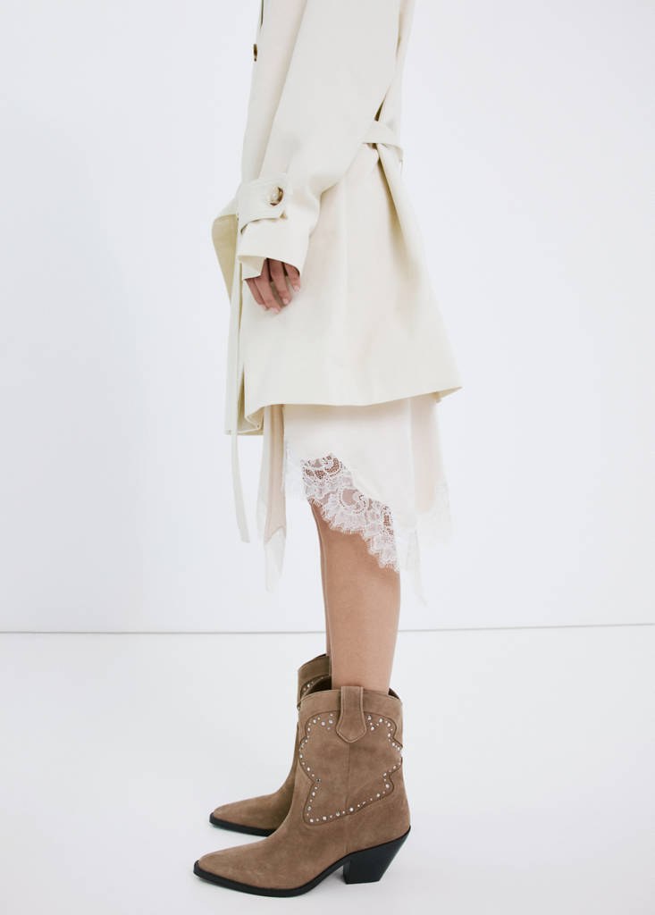 Studs suede ankle boots — Sand