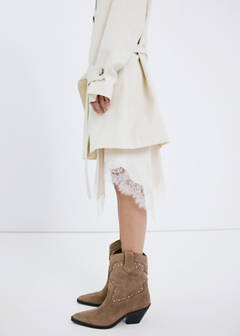 Studs suede ankle boots — Sand 2