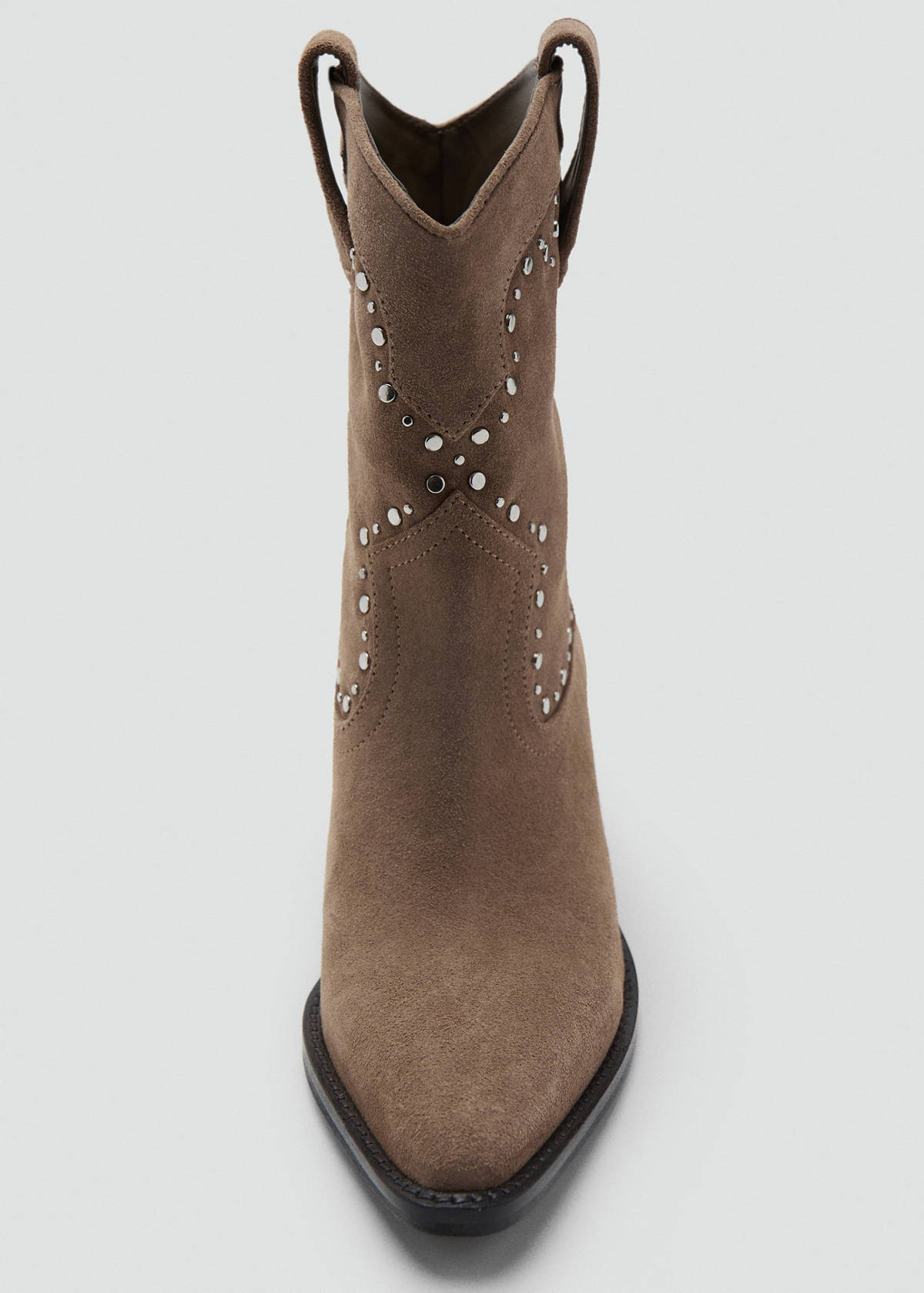 Studs suede ankle boots — Sand