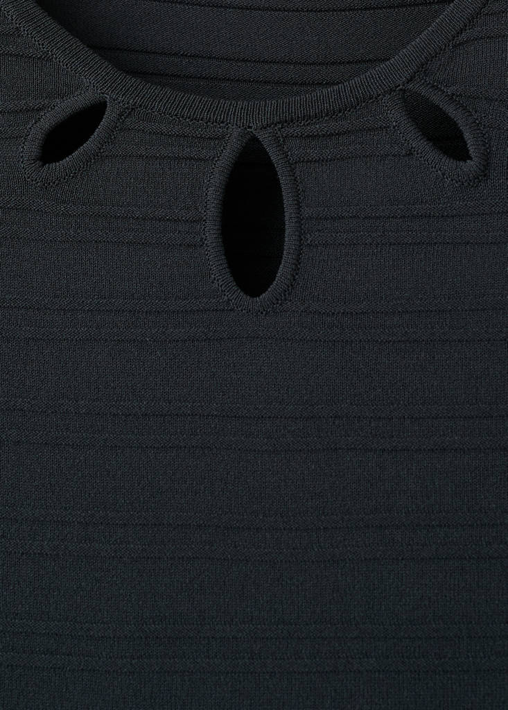 Long dress with striped texture — Charcoal