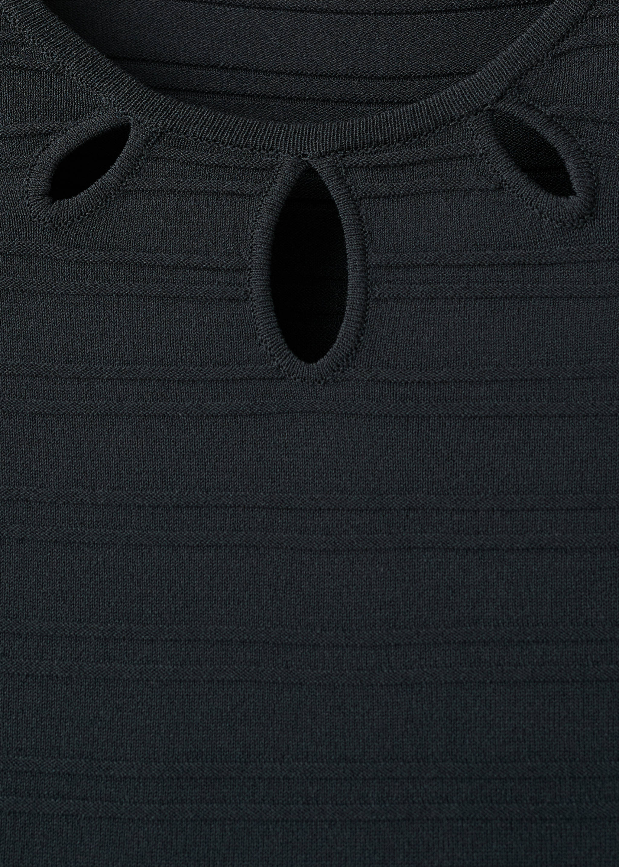 Çizgili dokulu uzun elbise - Ürün detayı 8, Kömür Karası. Ref: 27084049-00.