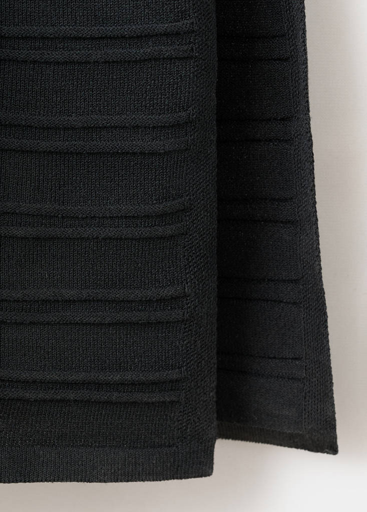 Long dress with striped texture — Charcoal