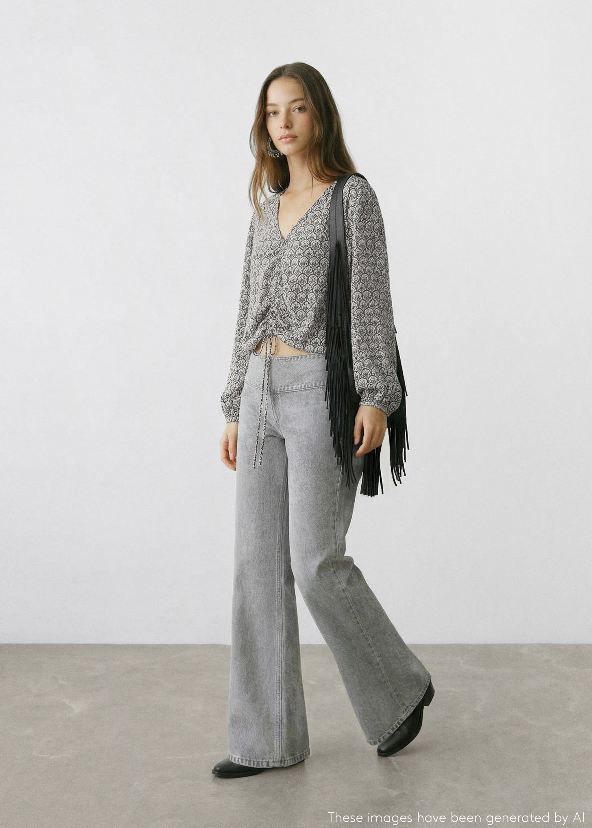 Flowy printed blouse - General plane