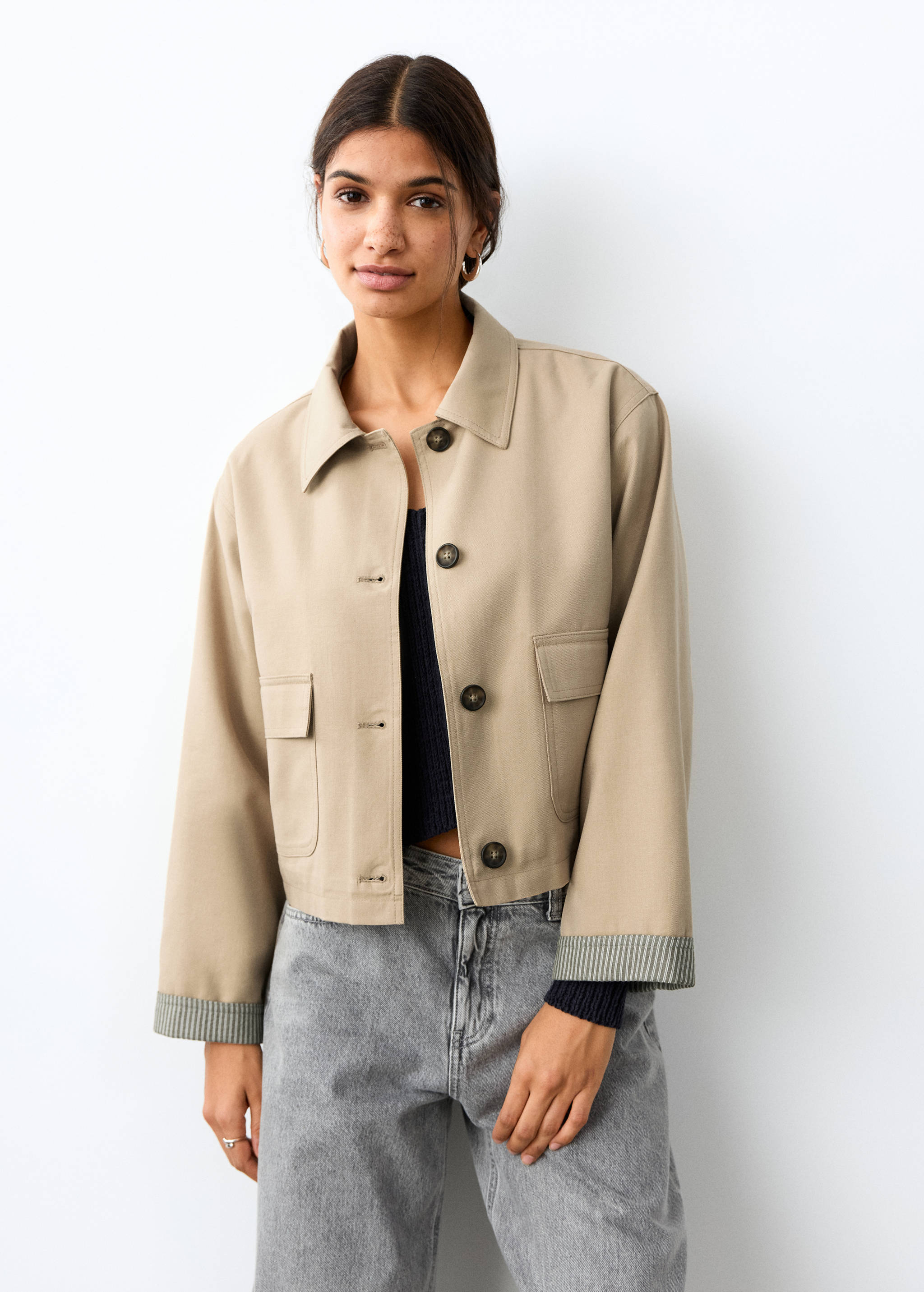 Klassieke korte trenchcoat - Middenvlak