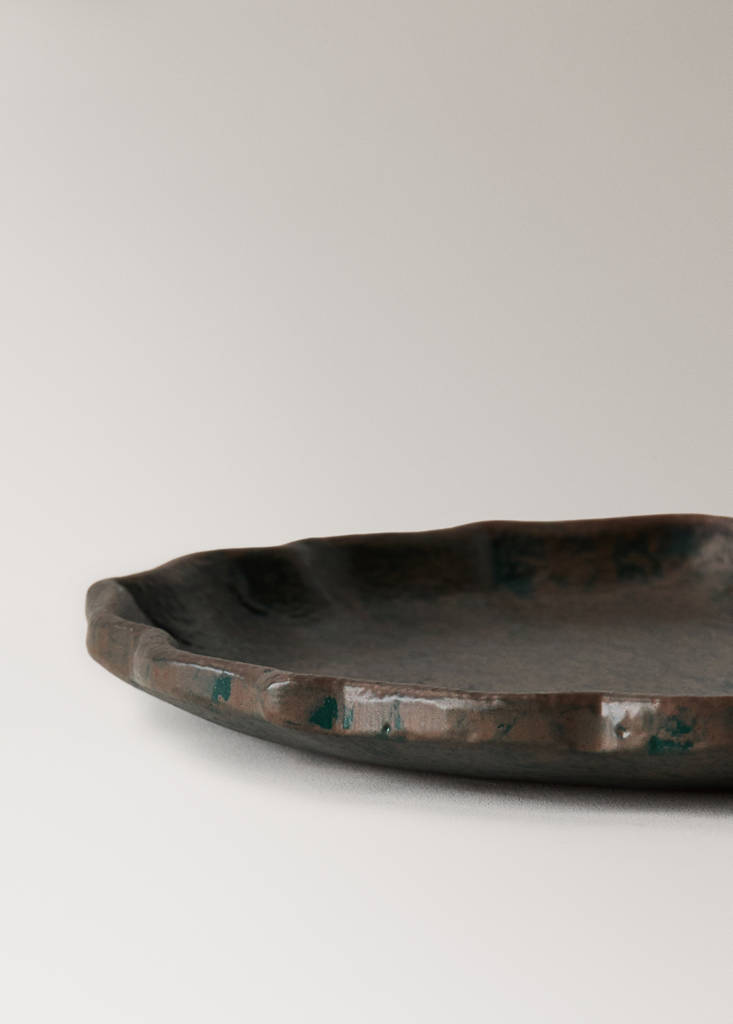 Relief edge appetiser plate — Dark Heather Grey