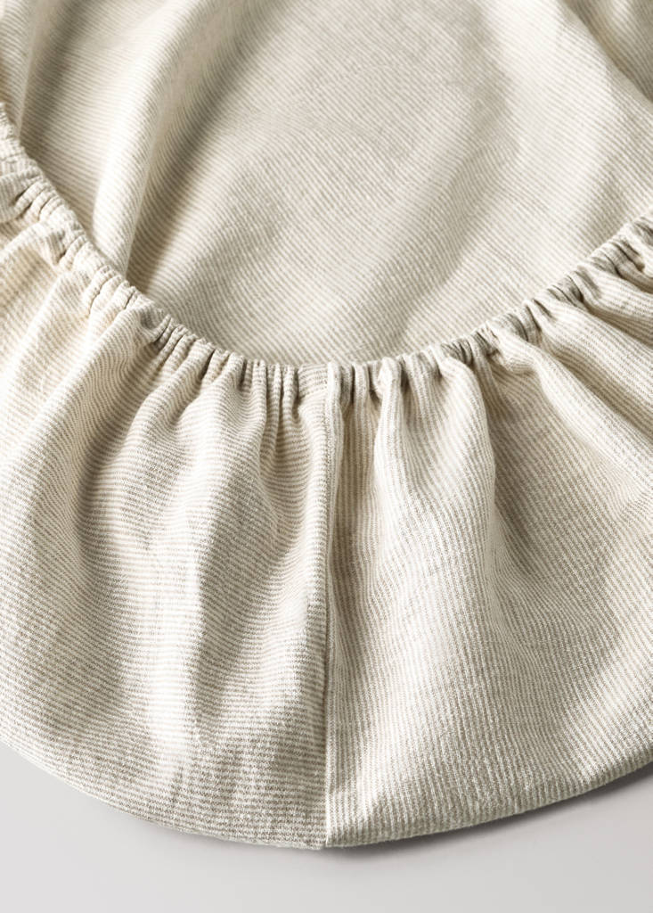 Children's fitted sheet cotton linen stripes 90cm bed - thumbnail 2