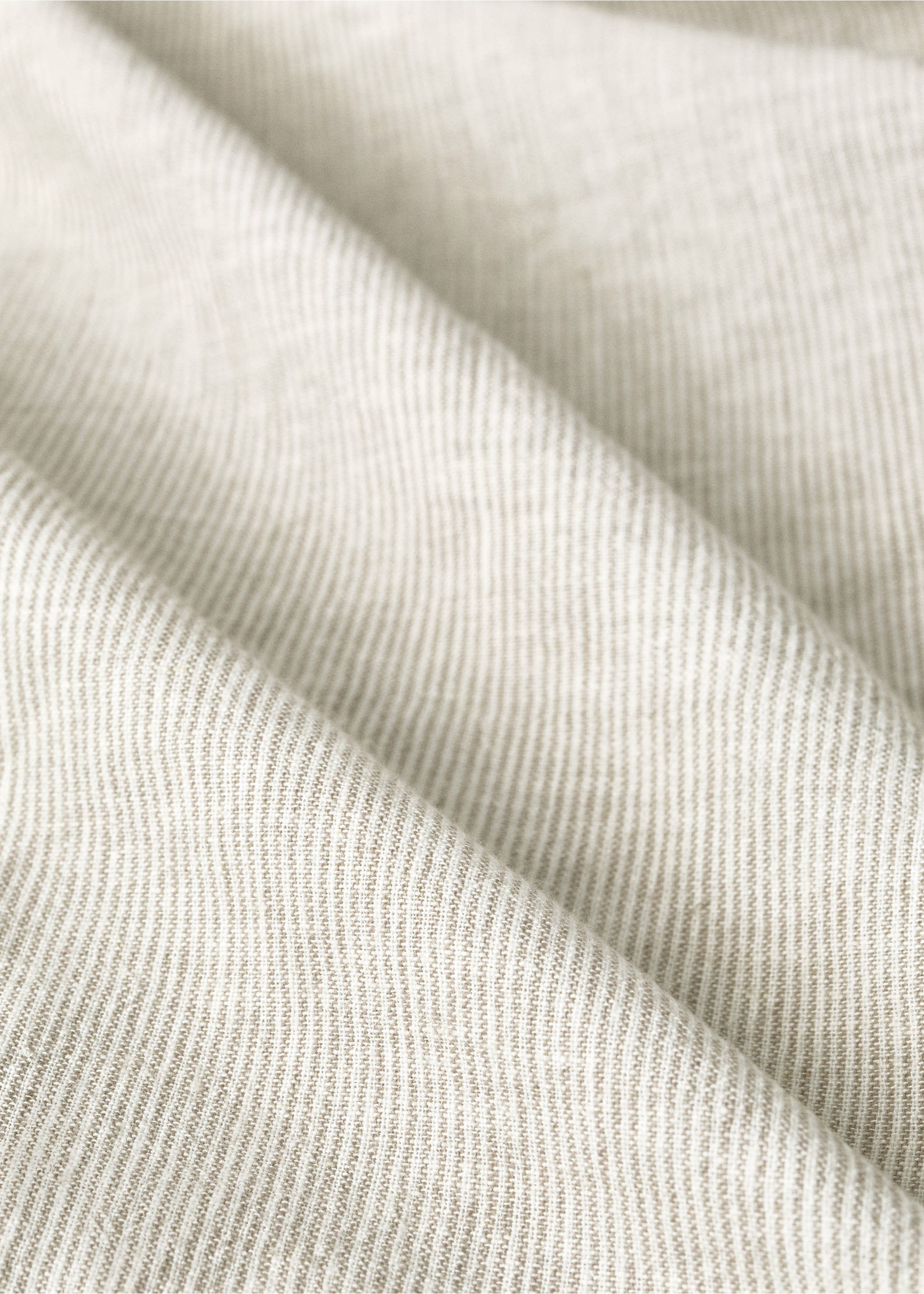 Children's fitted sheet cotton linen stripes 90cm bed - Details of the article 2, Sand. Ref: 27084054-00.
