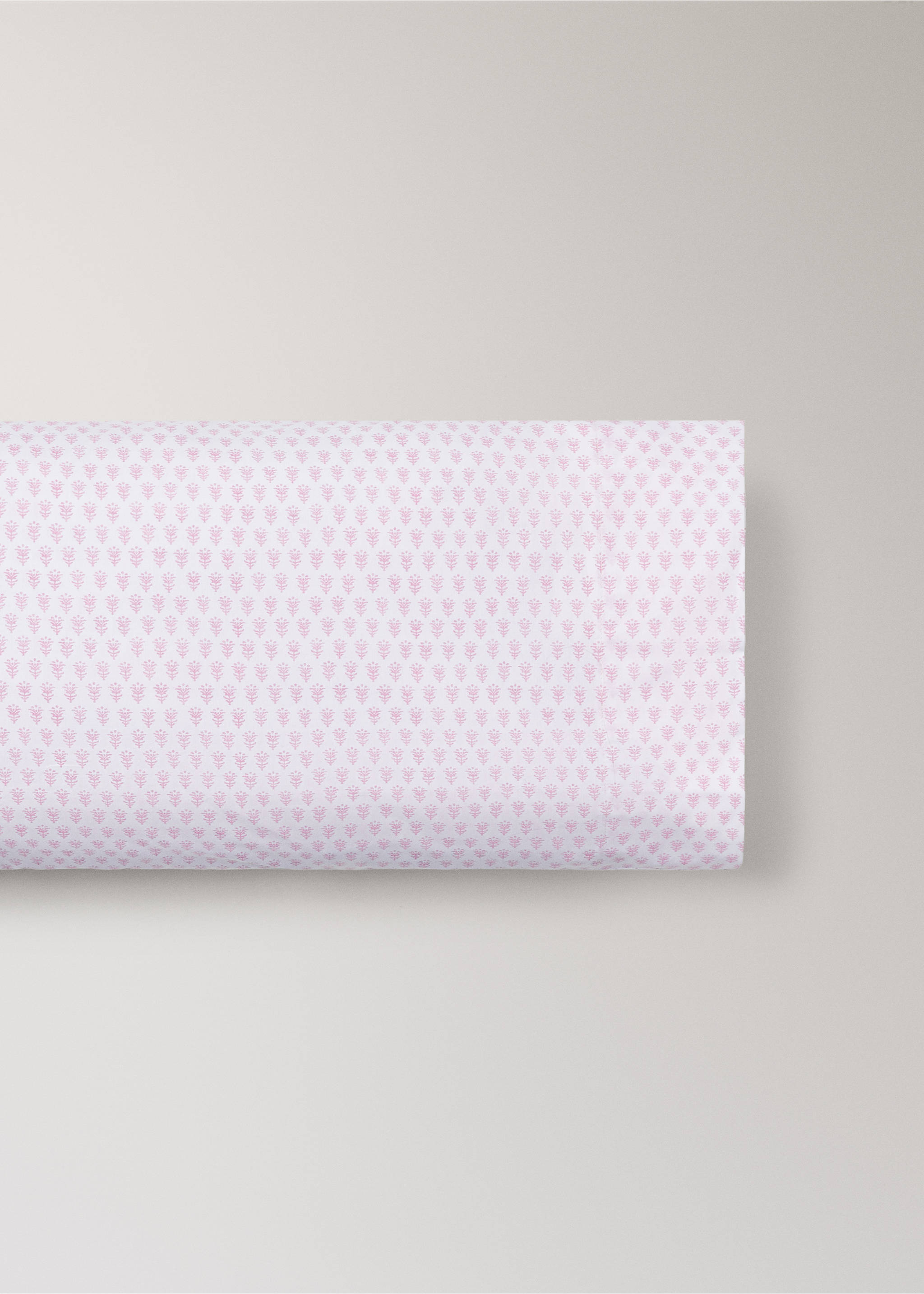 Children's pillowcase in cotton percale with mini flower print 45x110 cm - Article without model, Pink. Ref: 27084057-00.