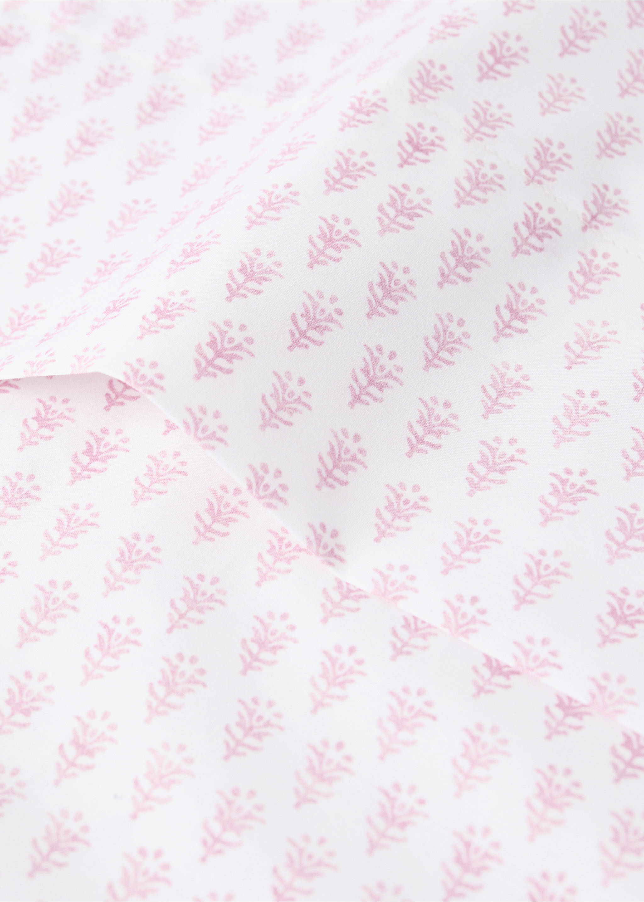 Children's pillowcase in cotton percale with mini flower print 45x110 cm - Details of the article 2, Pink. Ref: 27084057-00.
