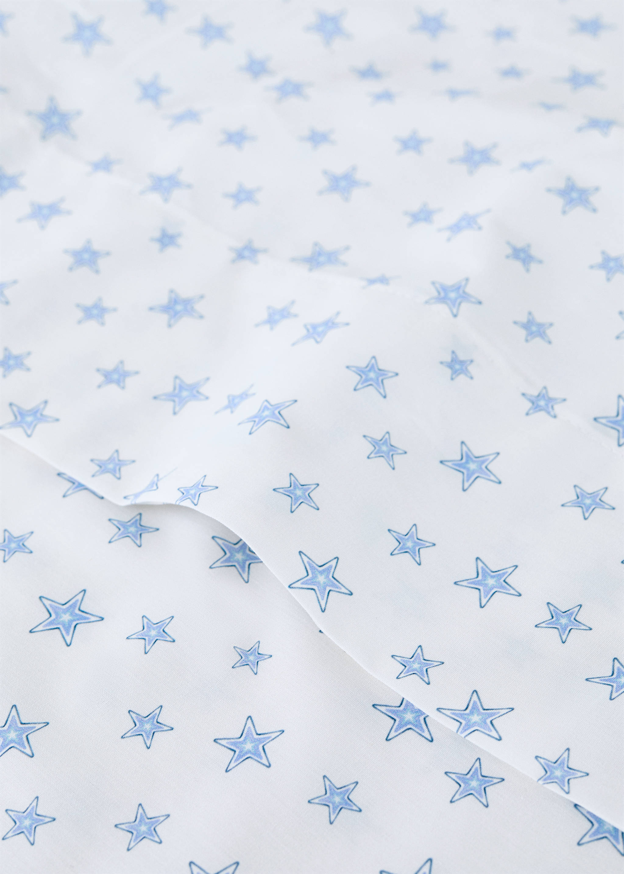 Cot bed top sheet in starry percale cotton - Details of the article 1