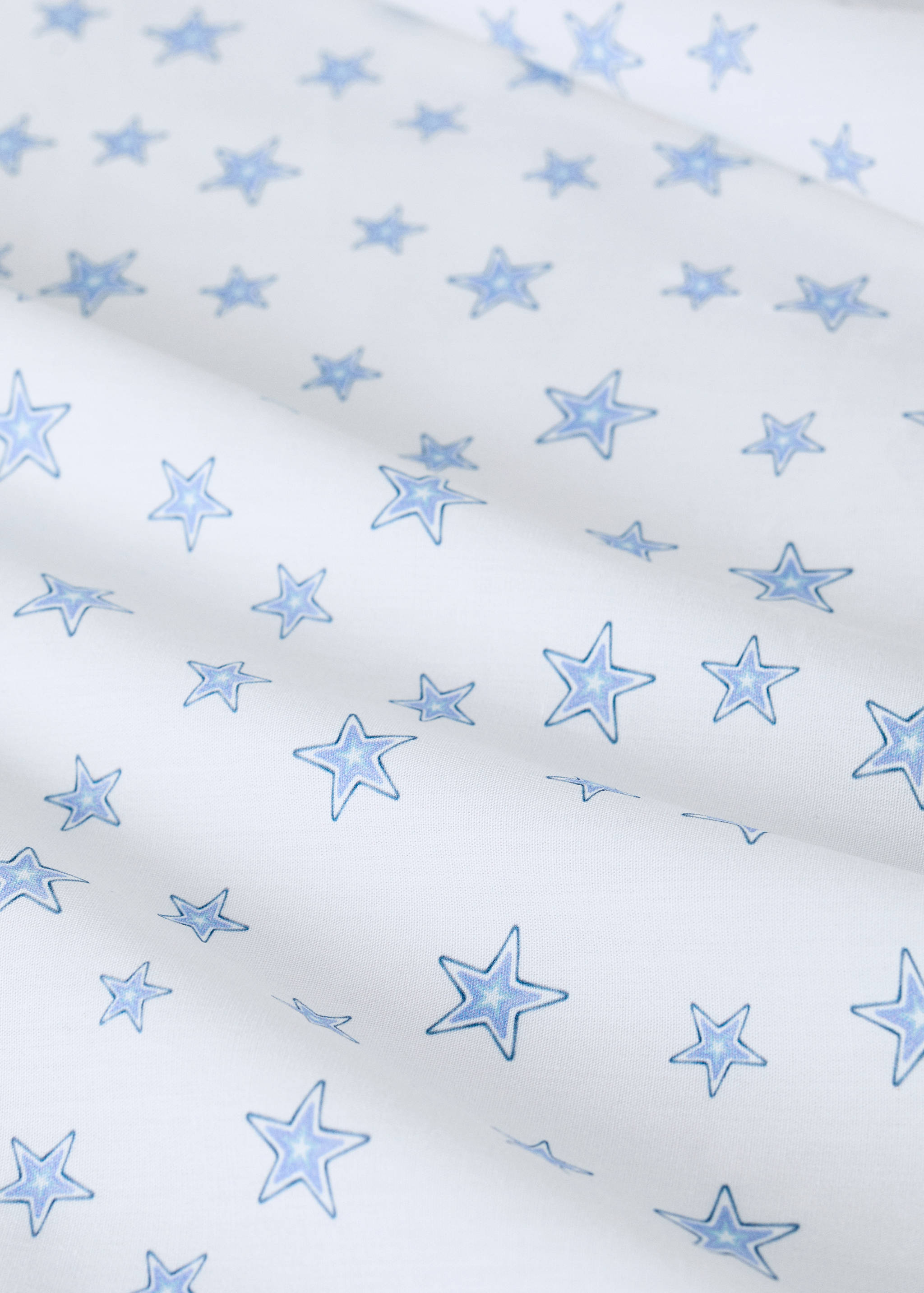 Cot bed top sheet in starry percale cotton - Details of the article 2