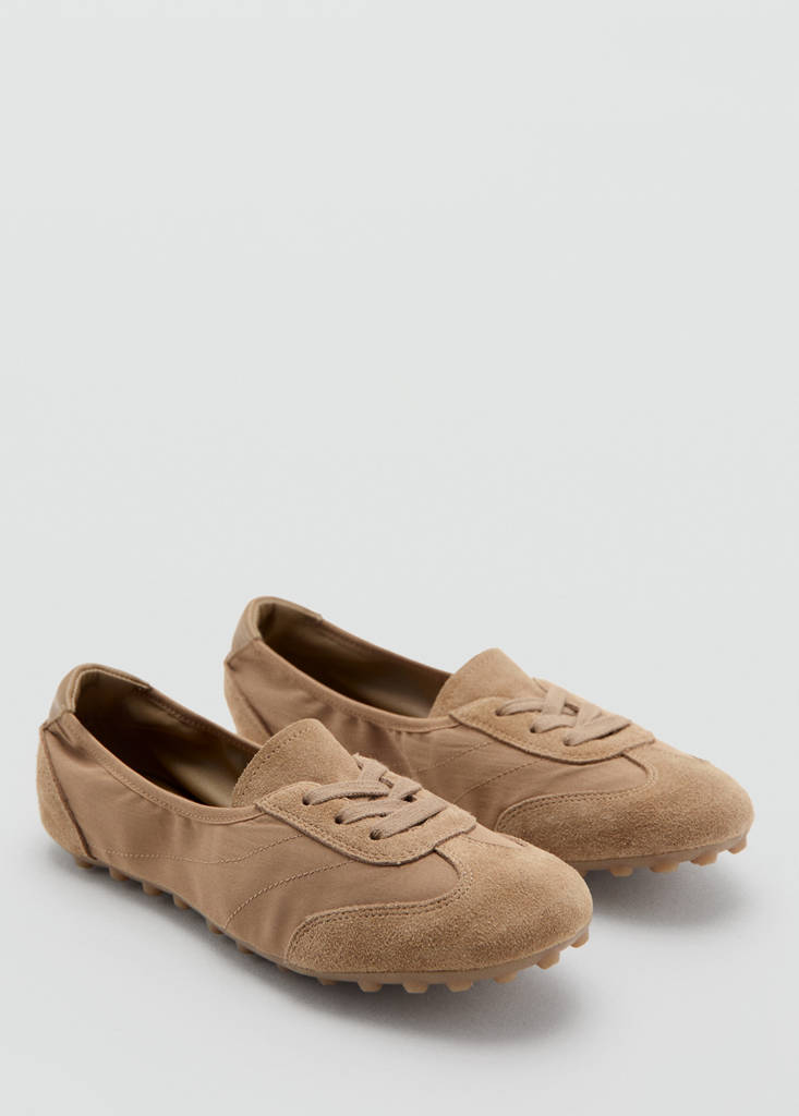 Mixed suede trainers — Sand