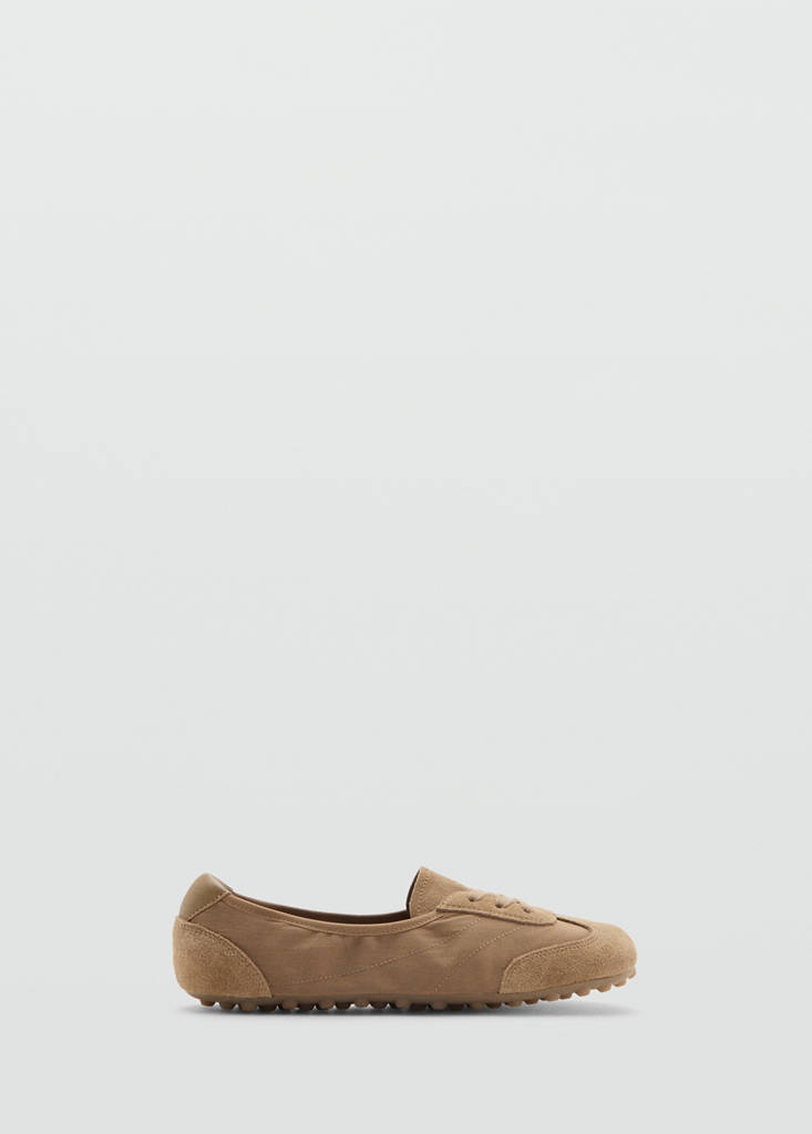 Mixed suede trainers — Sand