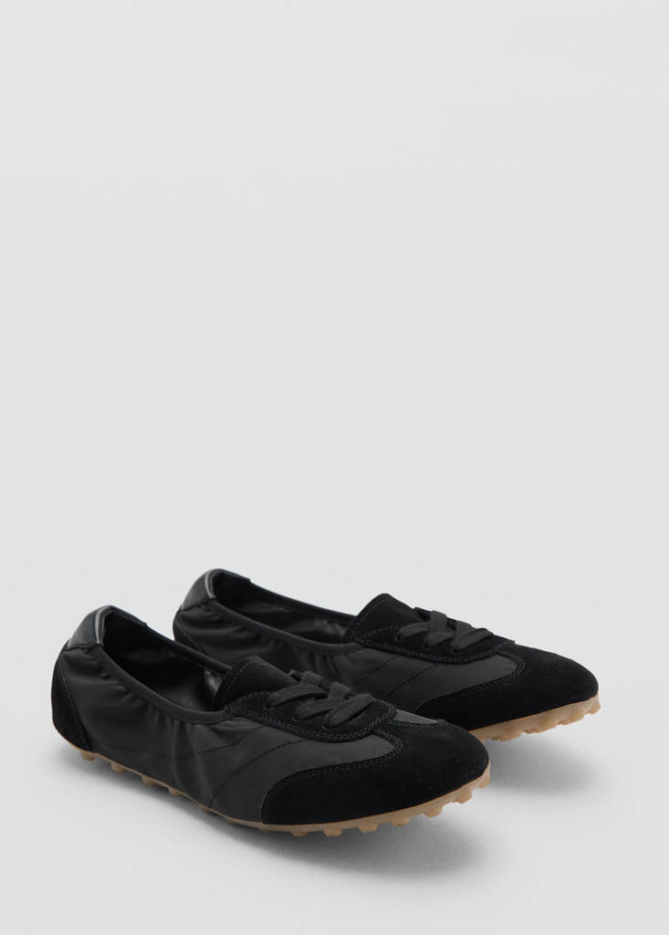 Mixed suede trainers — Black