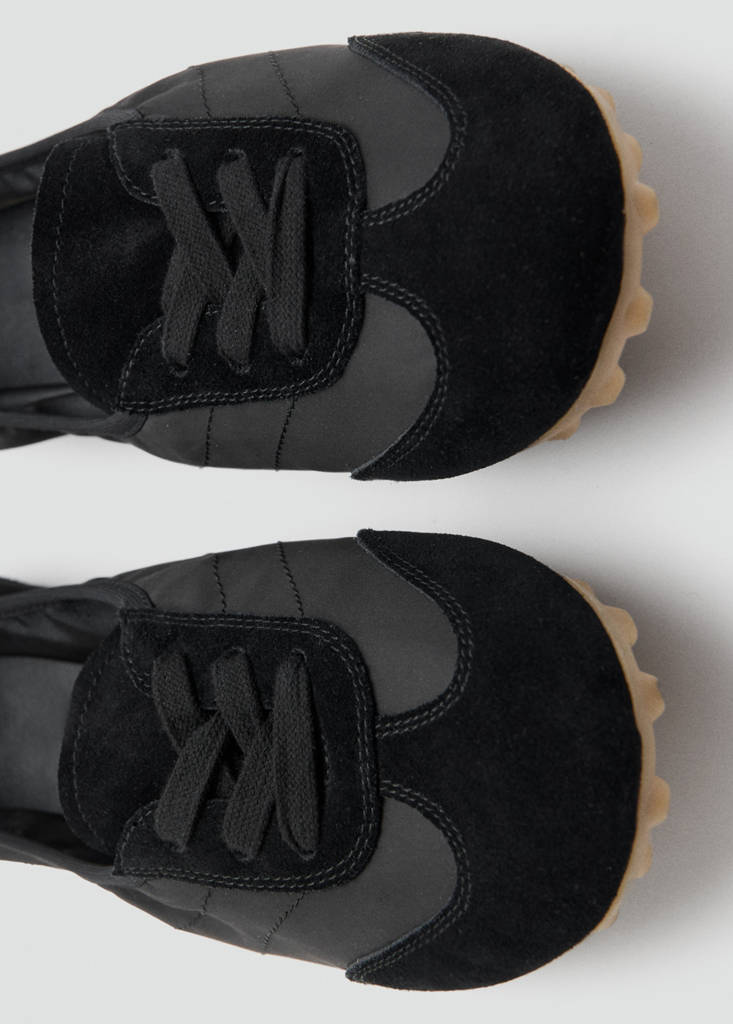 Mixed suede trainers — Black