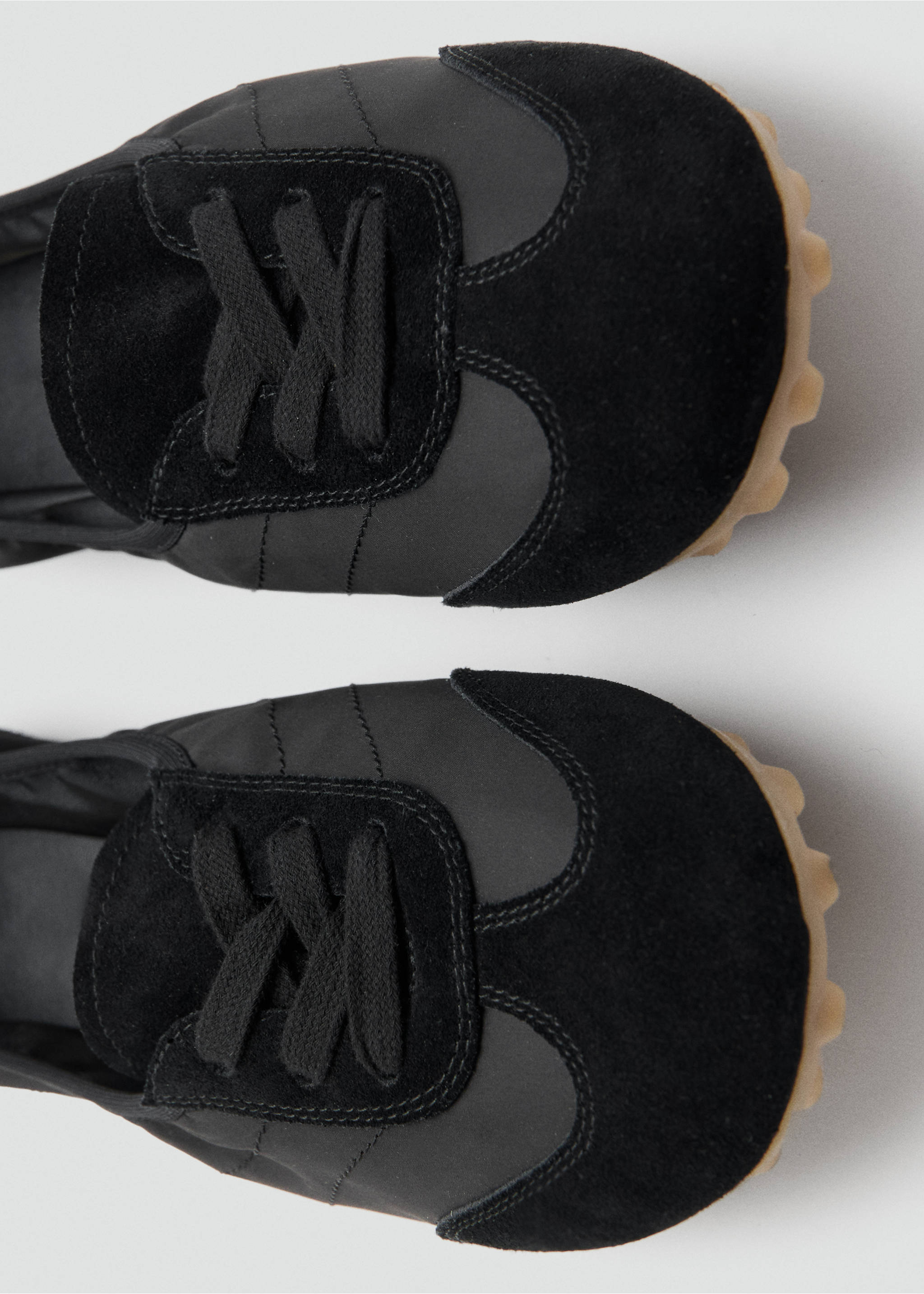 Mixed suede trainers - Details of the article 2, Black. Ref: 27084064-00.