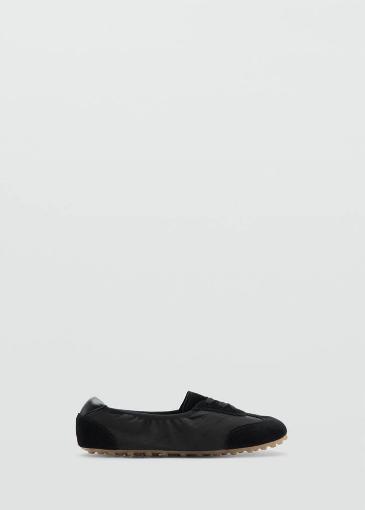 Mixed suede trainers — Black
